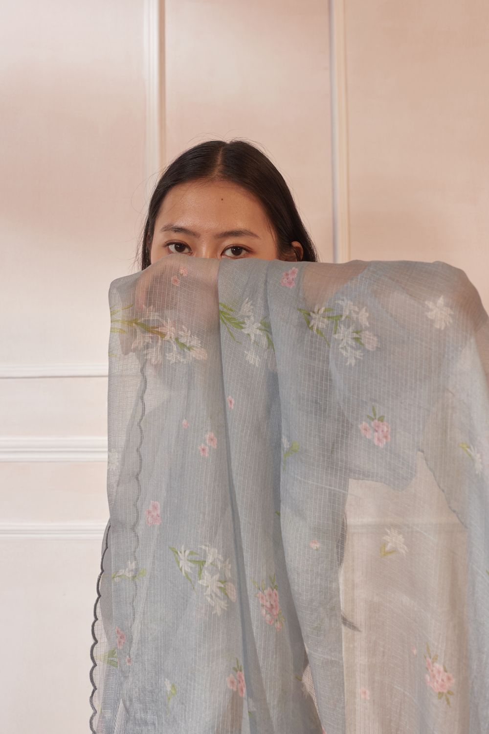 Parijaat & Periwinkle Kota Silk Sari