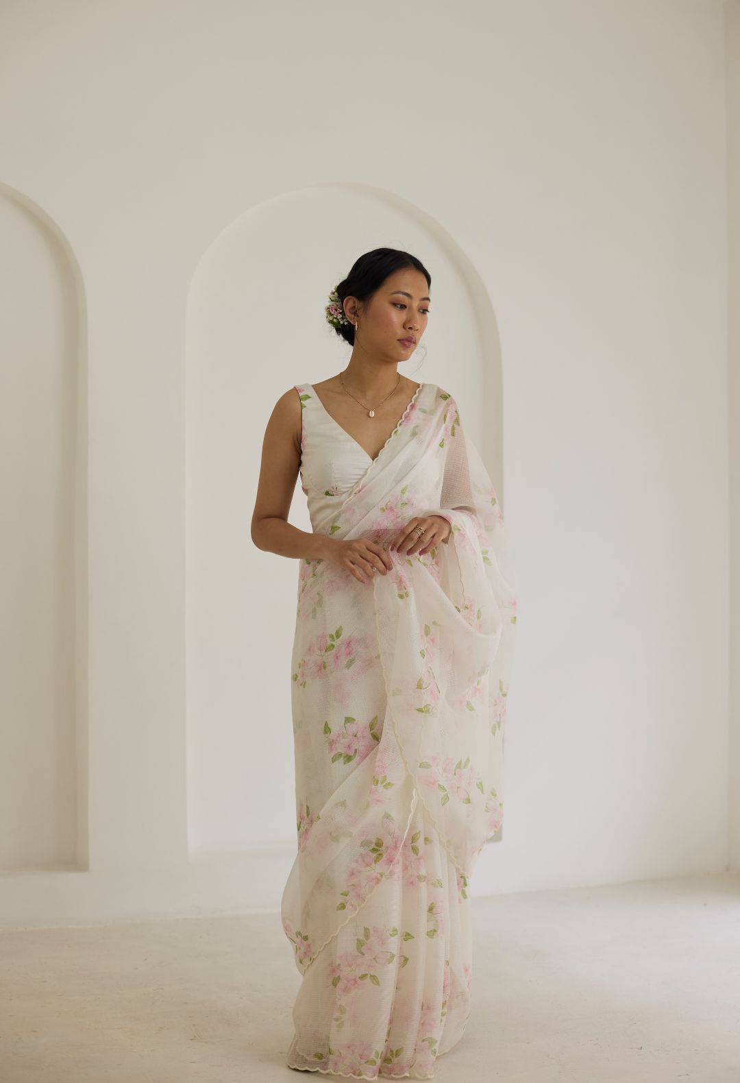 Bougainvillea Kota Doria Silk Sari