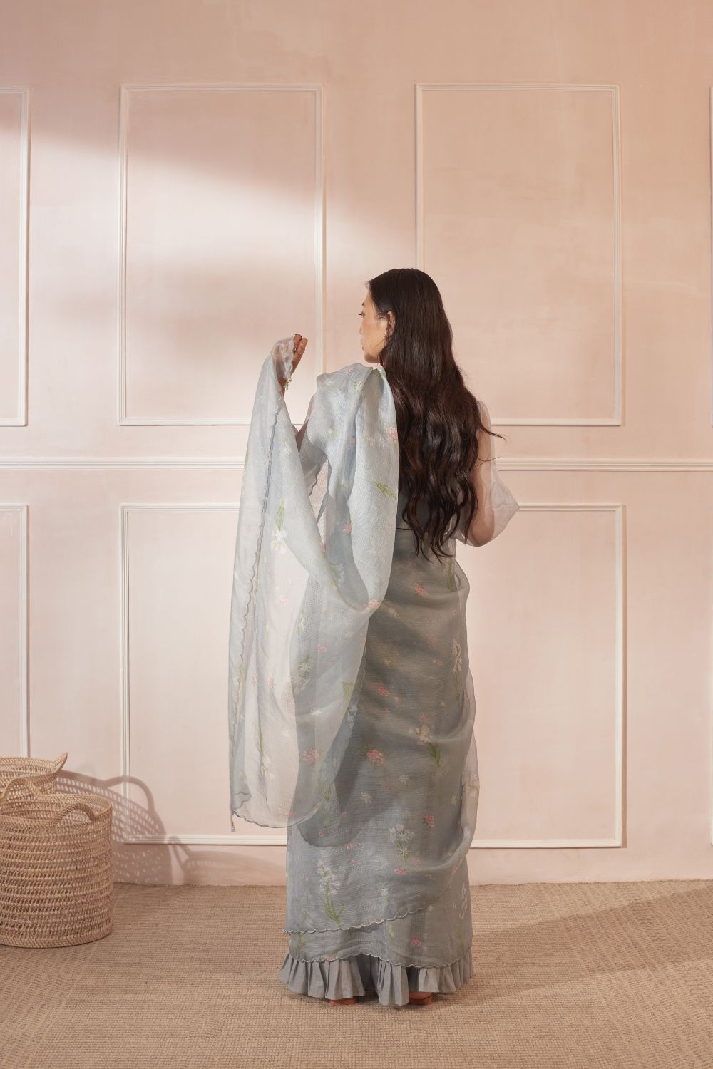 Parijaat & Periwinkle Kota Silk Sari