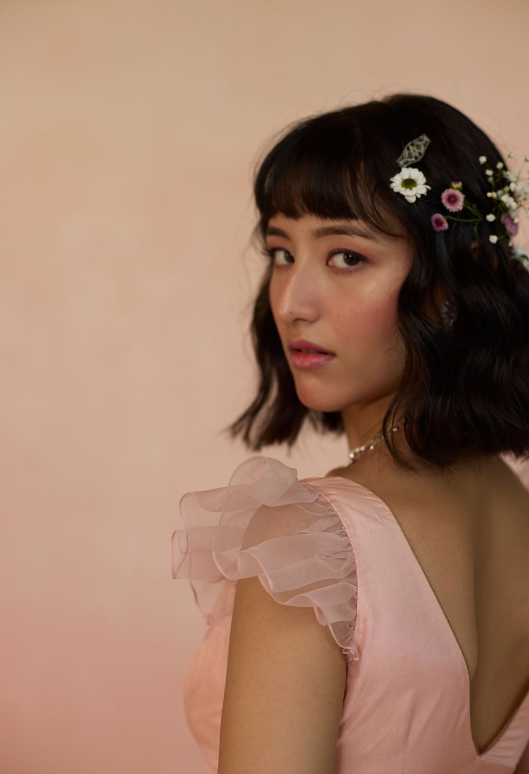 Pixie Silk Blouse Peach
