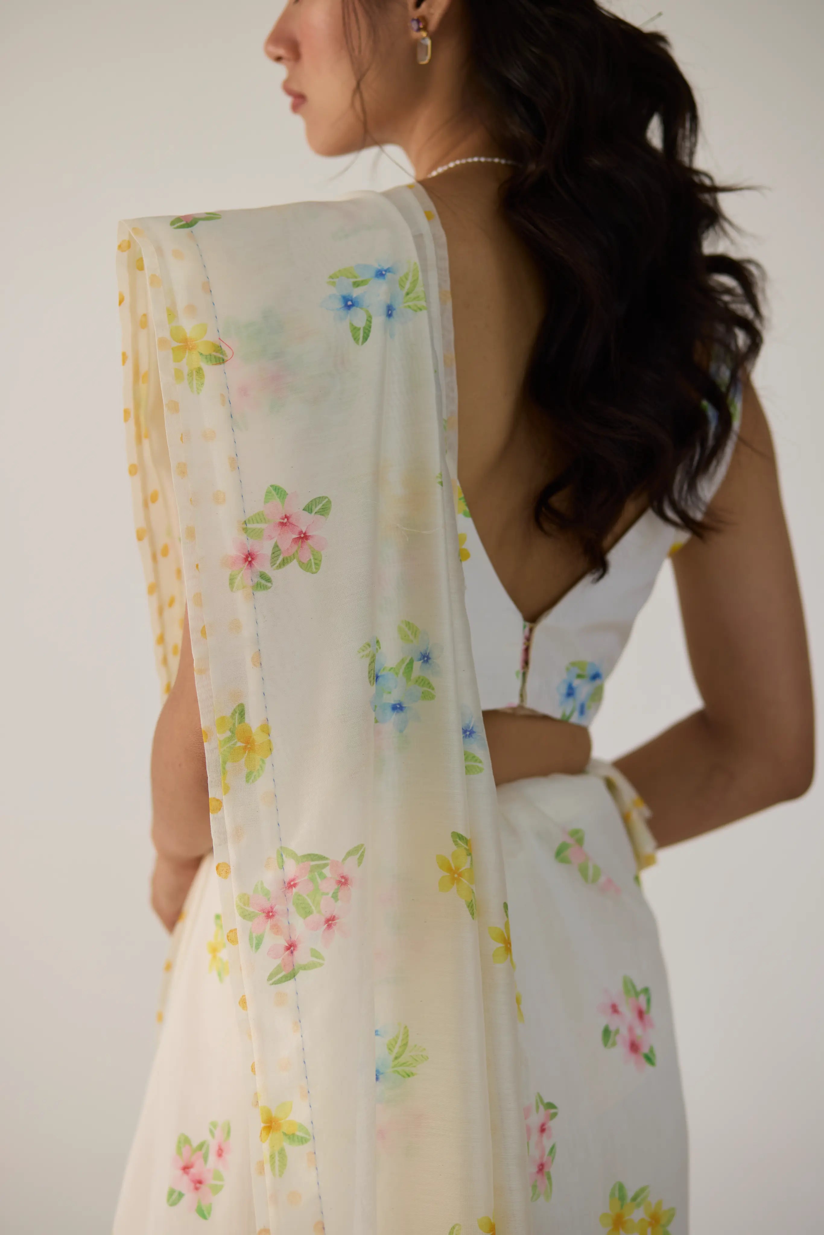 Periwinkle Silk and Cotton Chanderi Sari