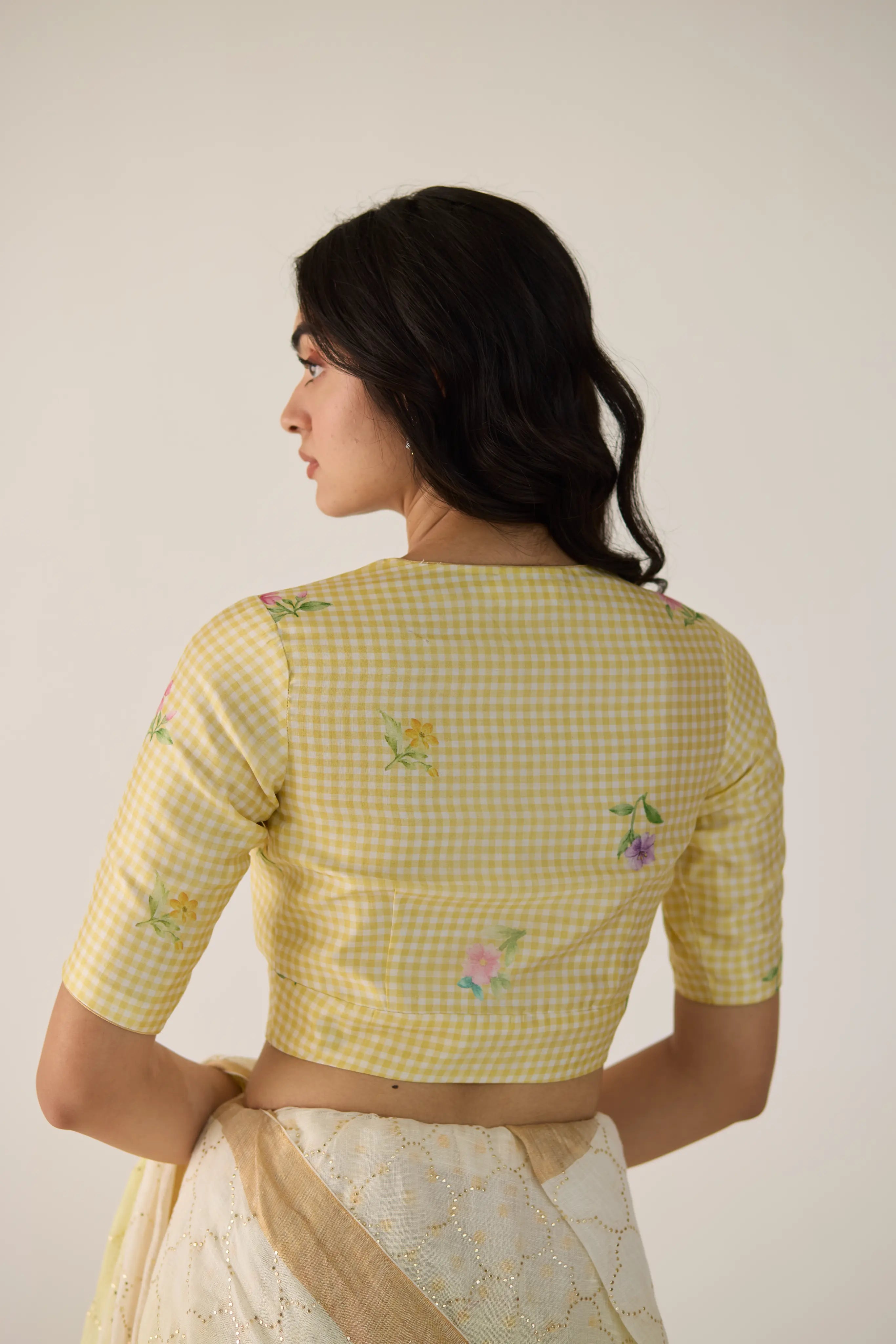 Garden V Neck Mulberry Silk Blouse