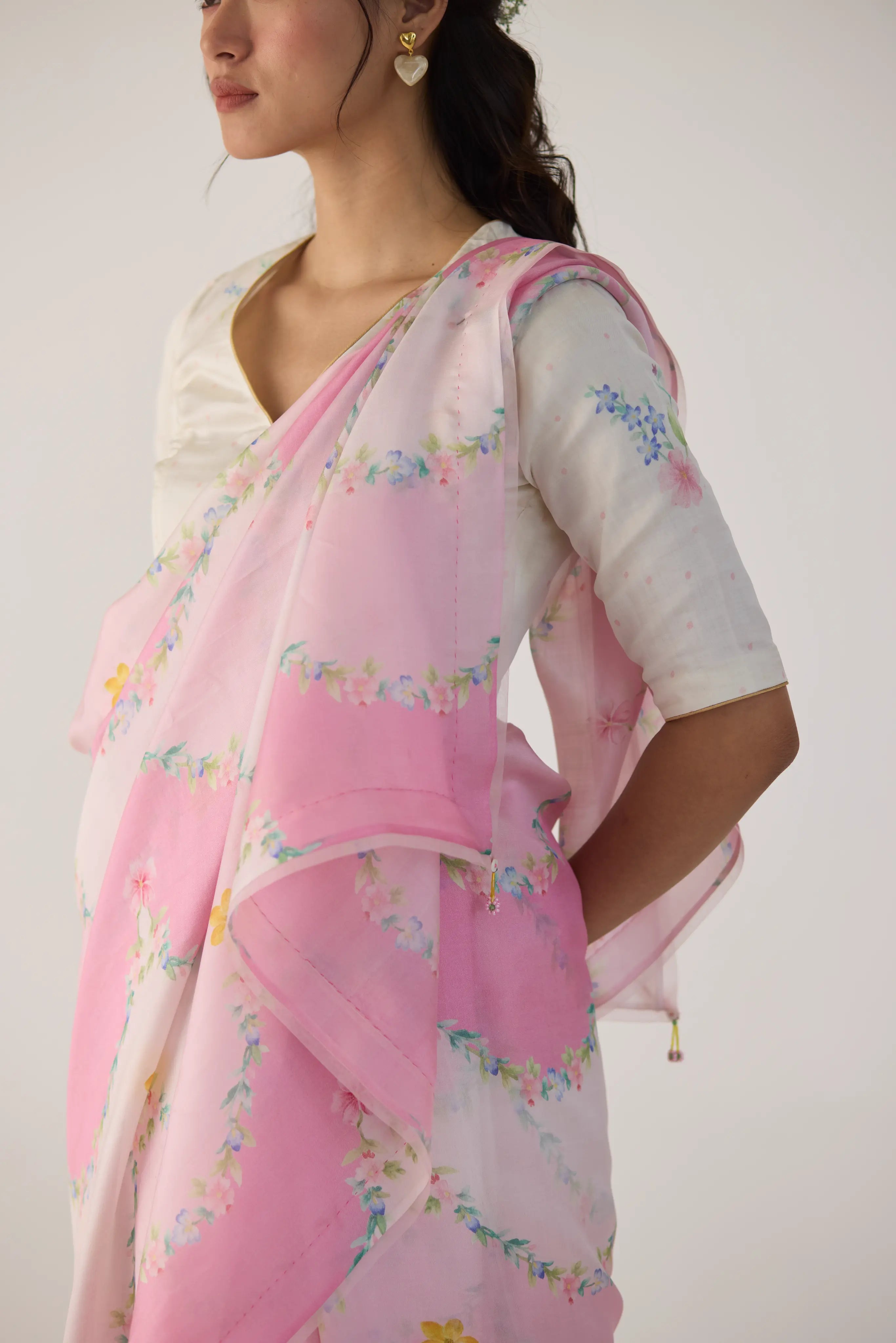 Gulmarg Mulberry Organza Silk Sari