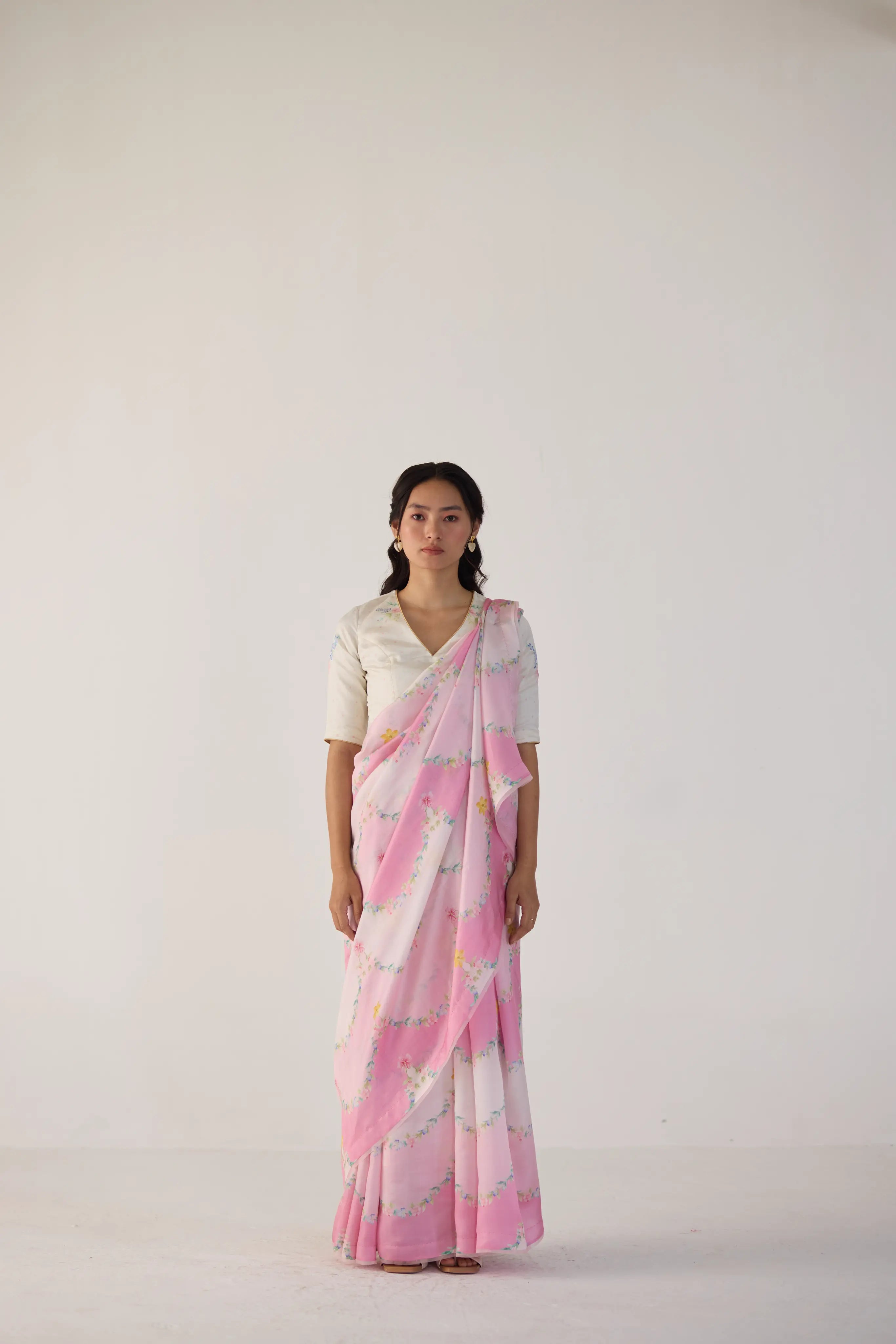 Gulmarg Mulberry Organza Silk Sari
