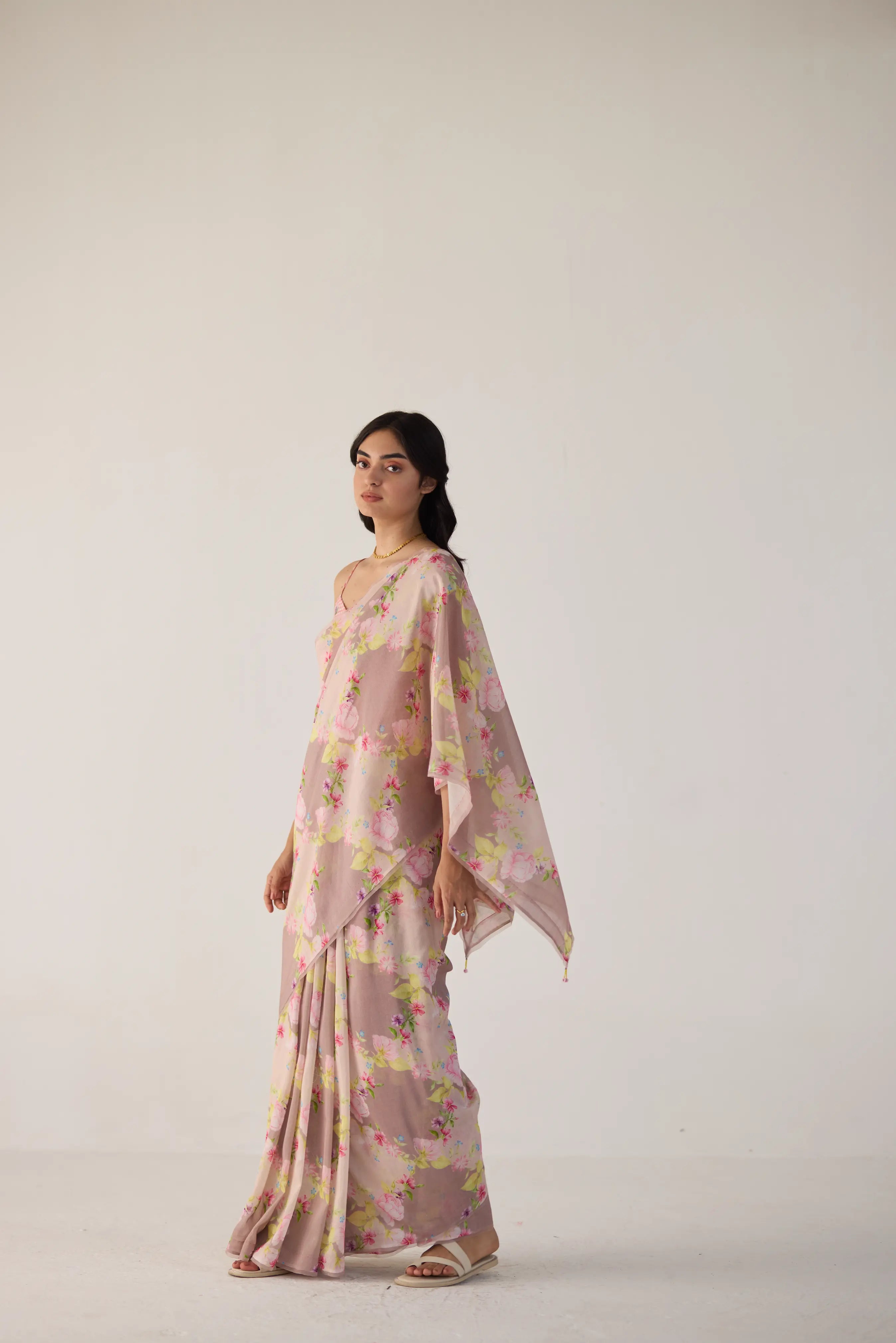 Rose Garden Silk and Cotton Chanderi Sari