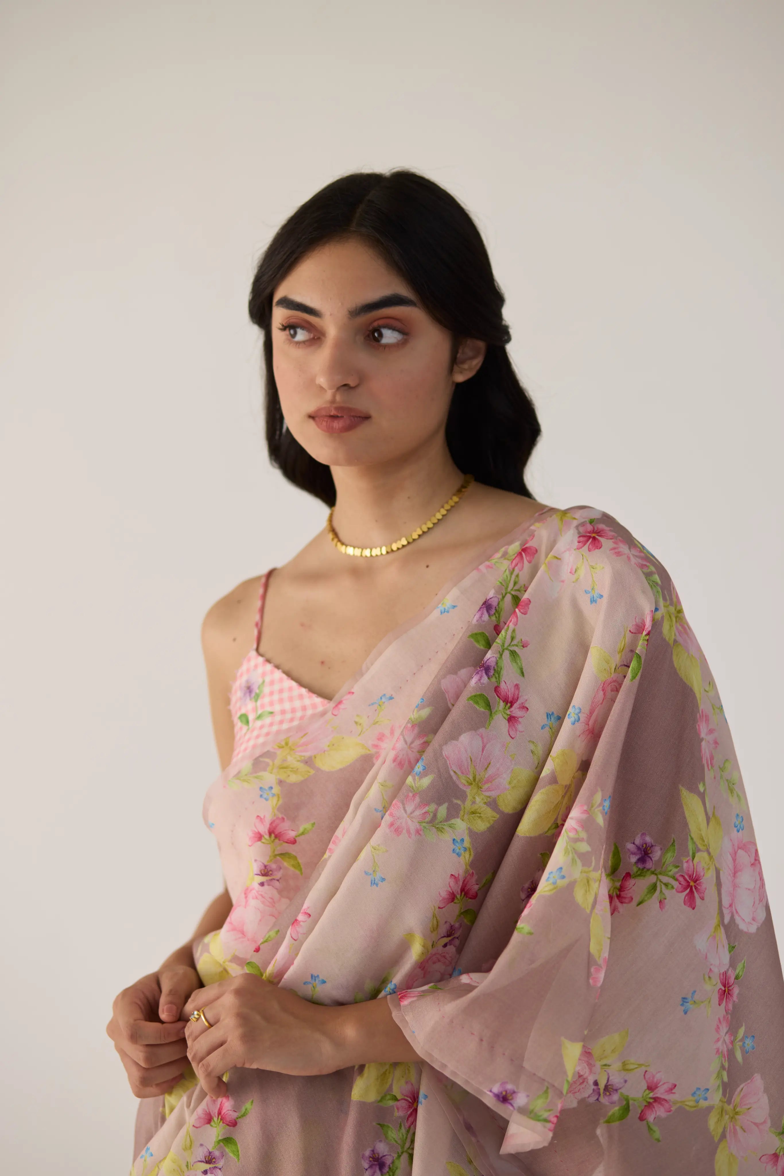 Rose Garden Silk and Cotton Chanderi Sari
