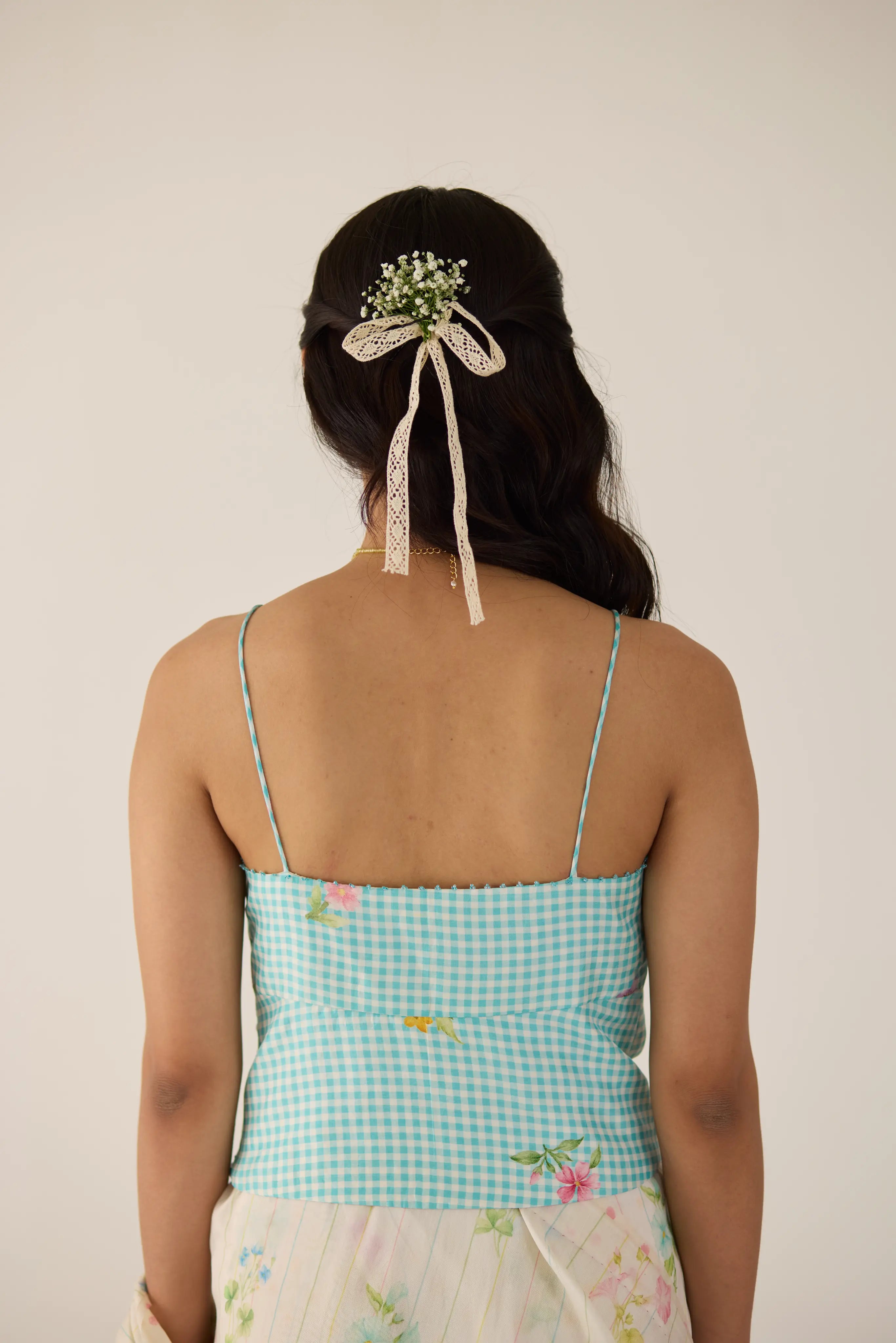 Serene Meadow Noodle Strap Blouse