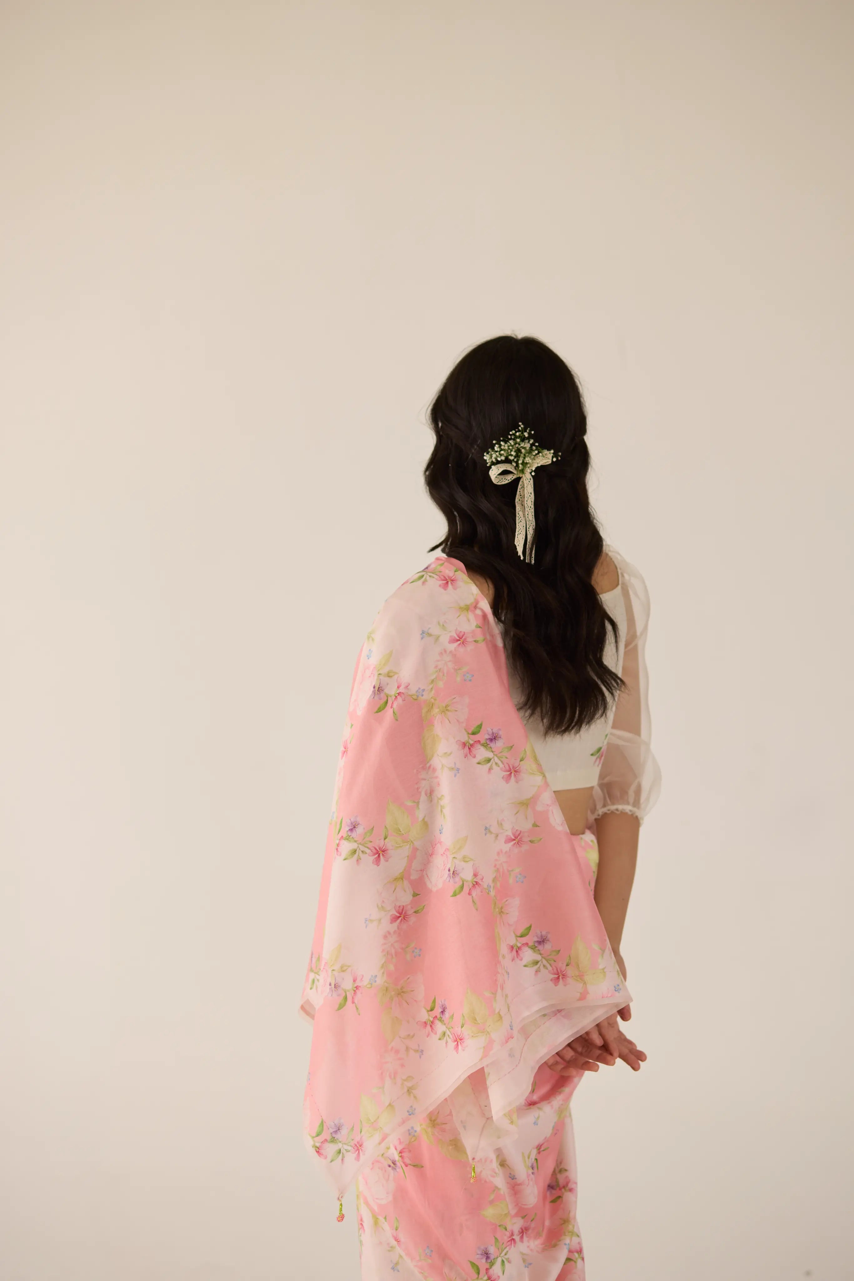 Rose Garden Silk and Cotton Chanderi Sari