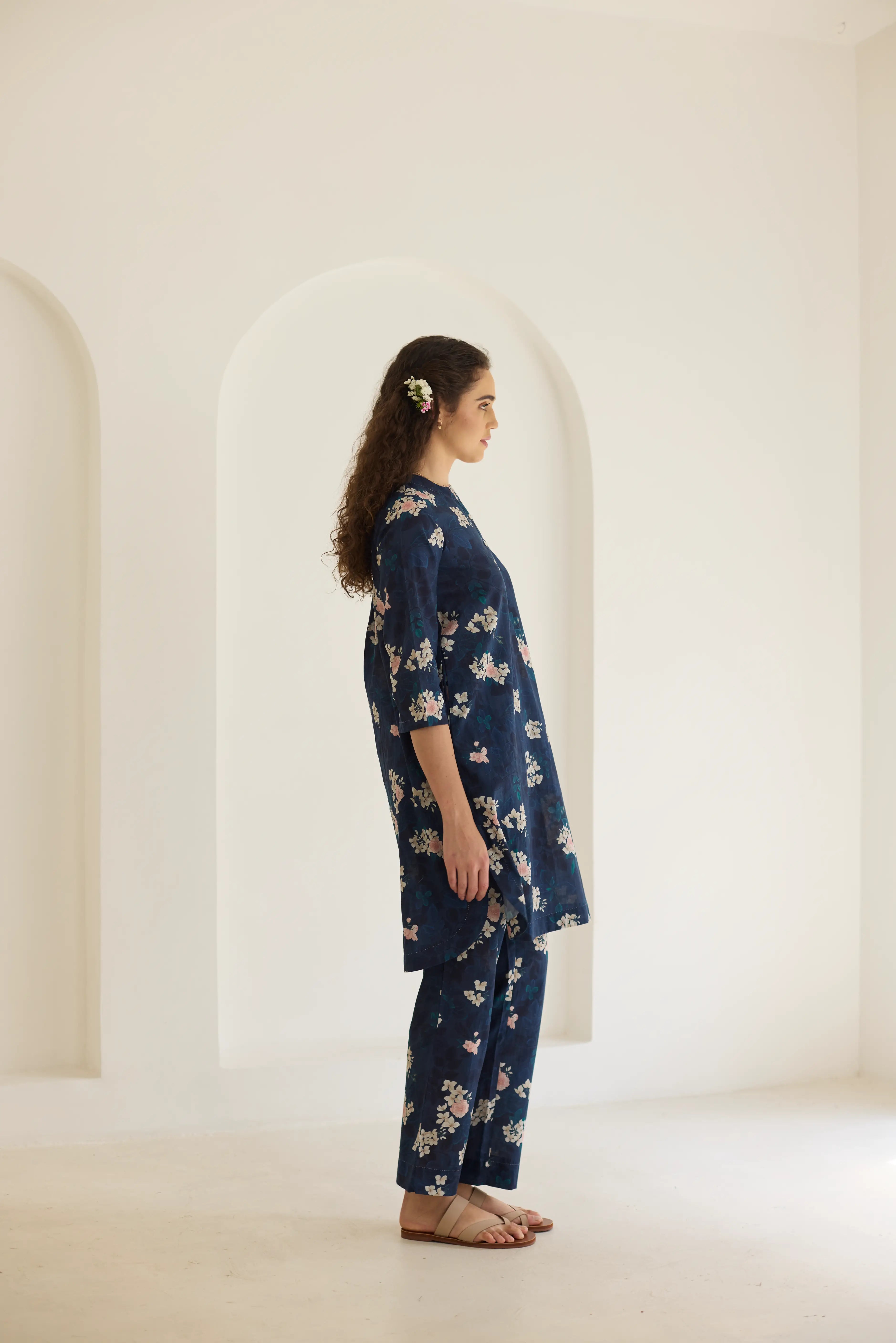 Midnight Roses Short Kurta Set