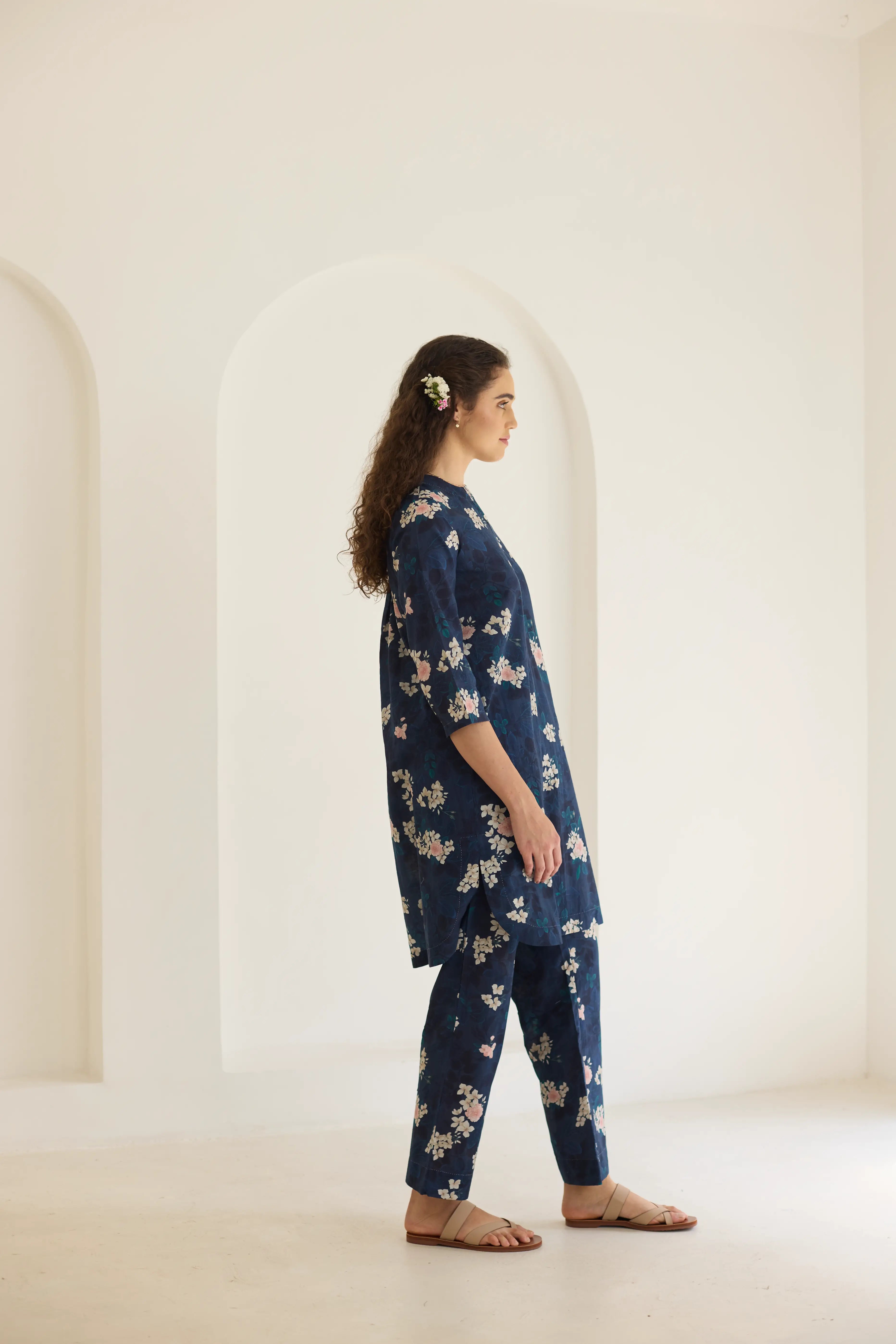 Midnight Roses Short Kurta Set