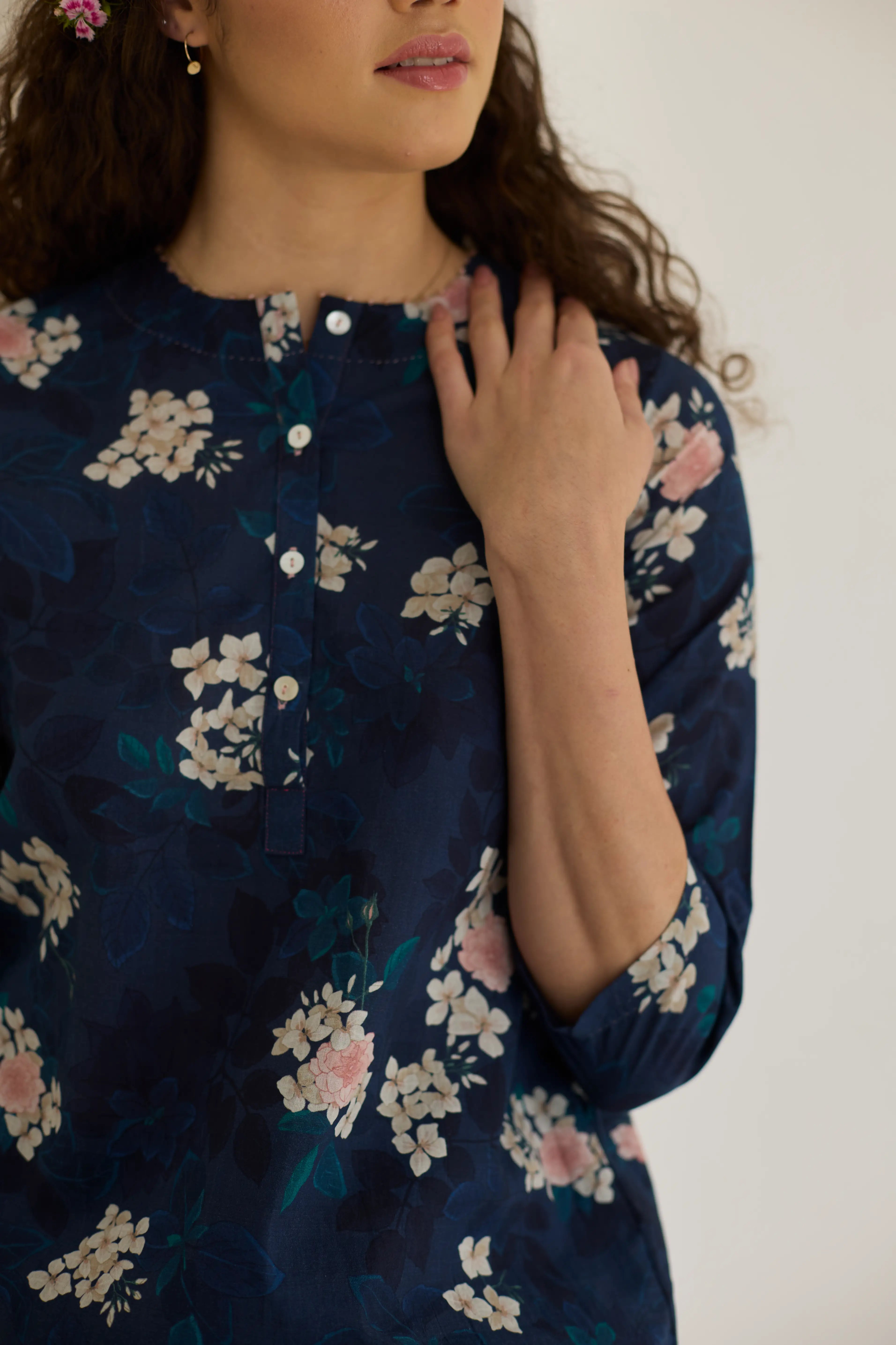 Midnight Roses Short Kurta Set