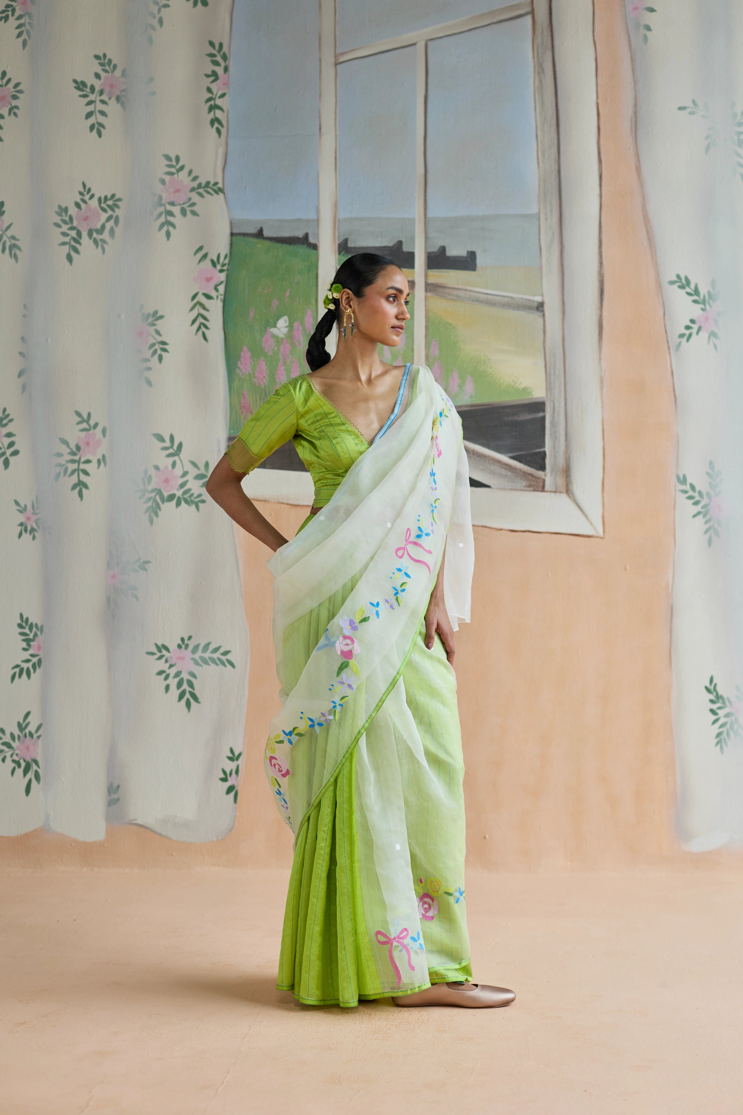Garland Jamdani Sari