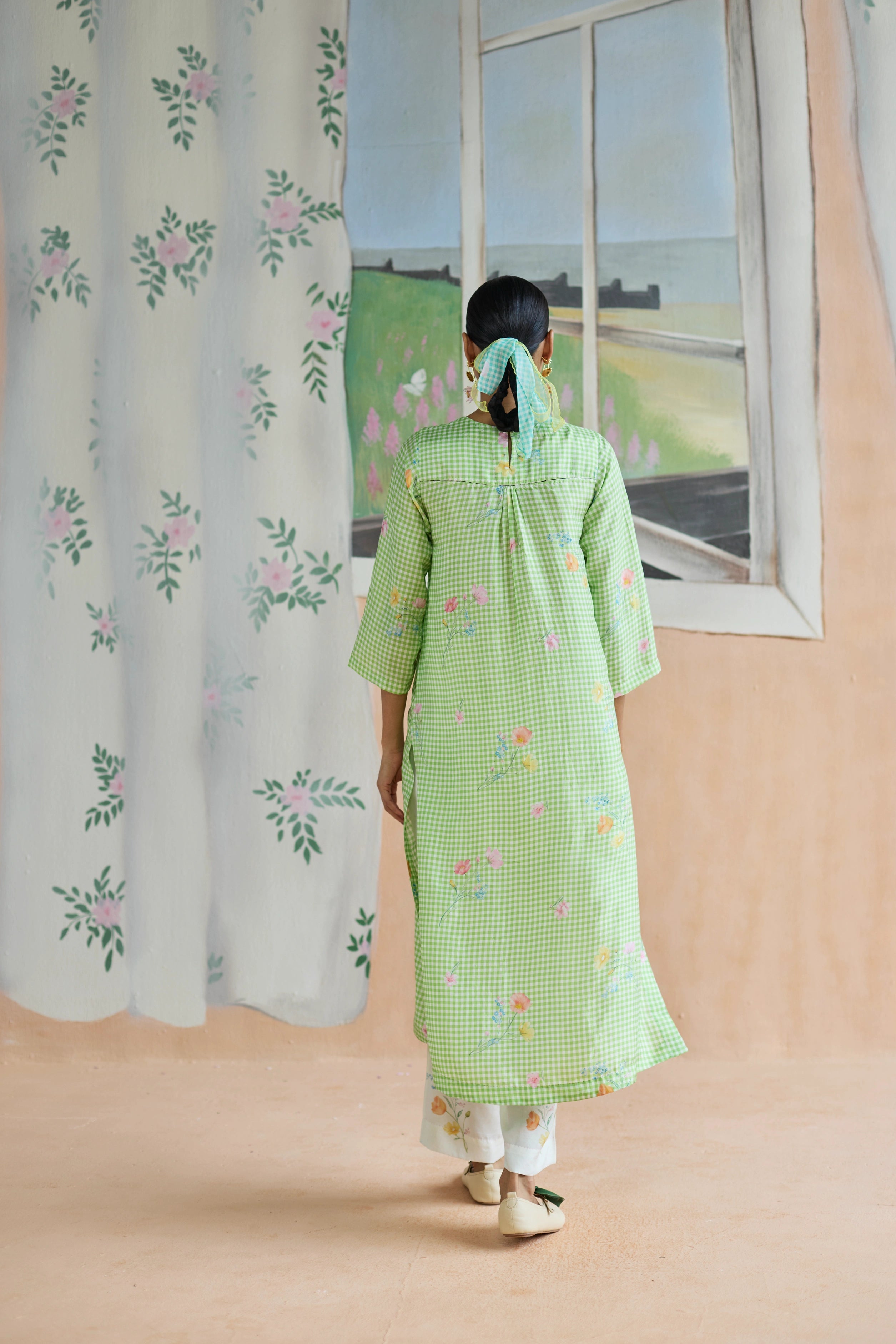 Gentle Pause Long Kurta Set Mulberry Silk