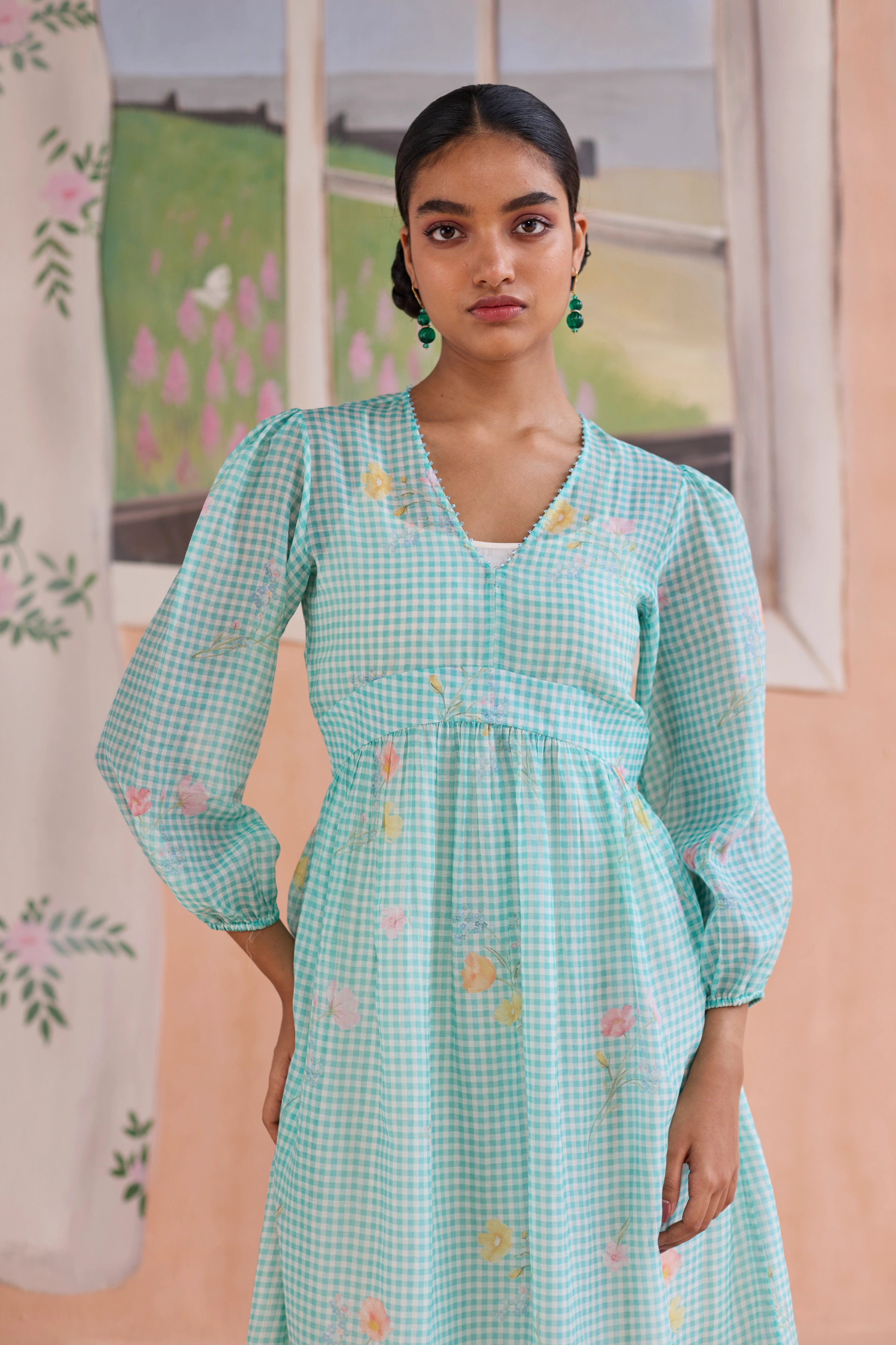 Gentle Pause Midi Dress Chanderi