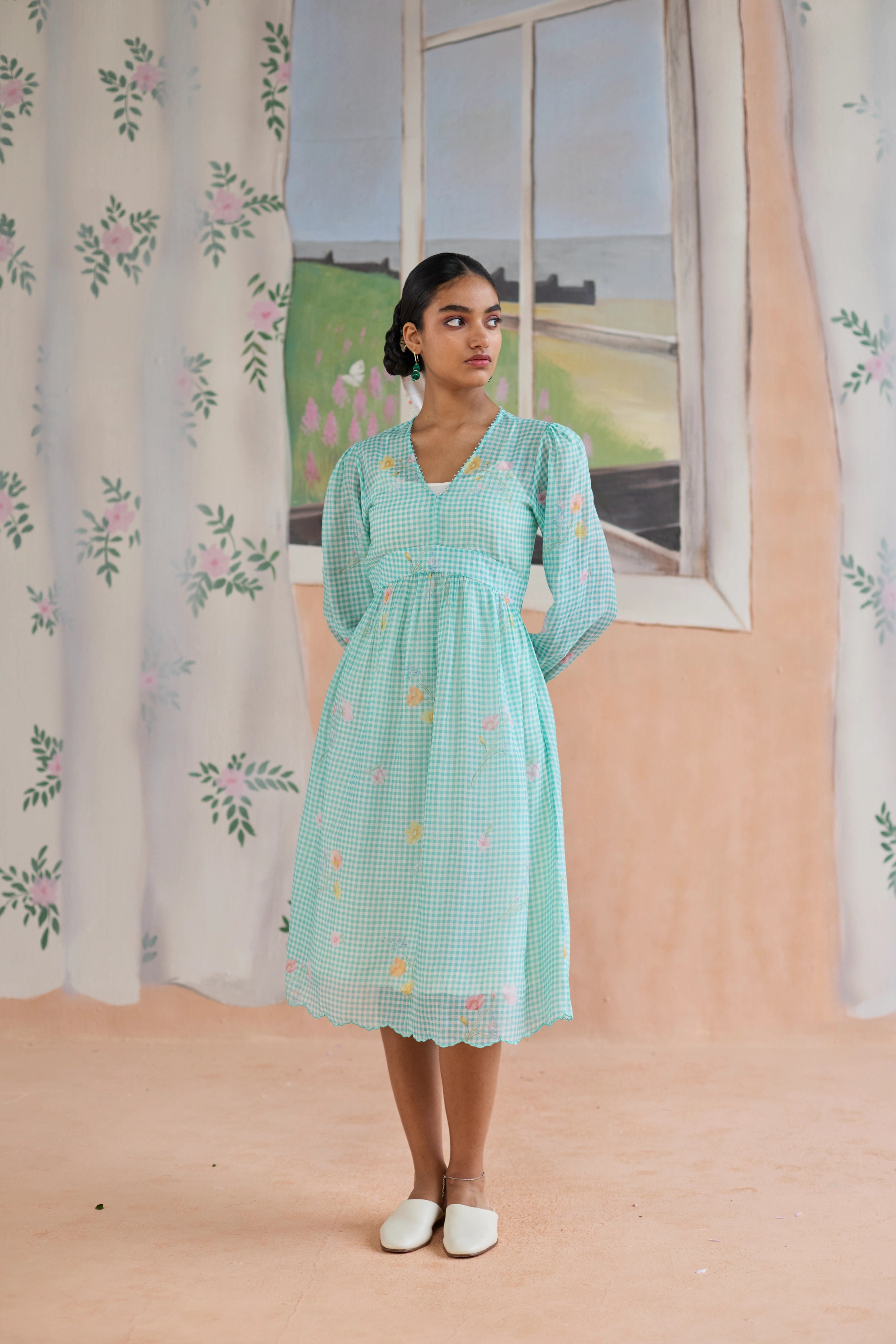 Gentle Pause Midi Dress Chanderi