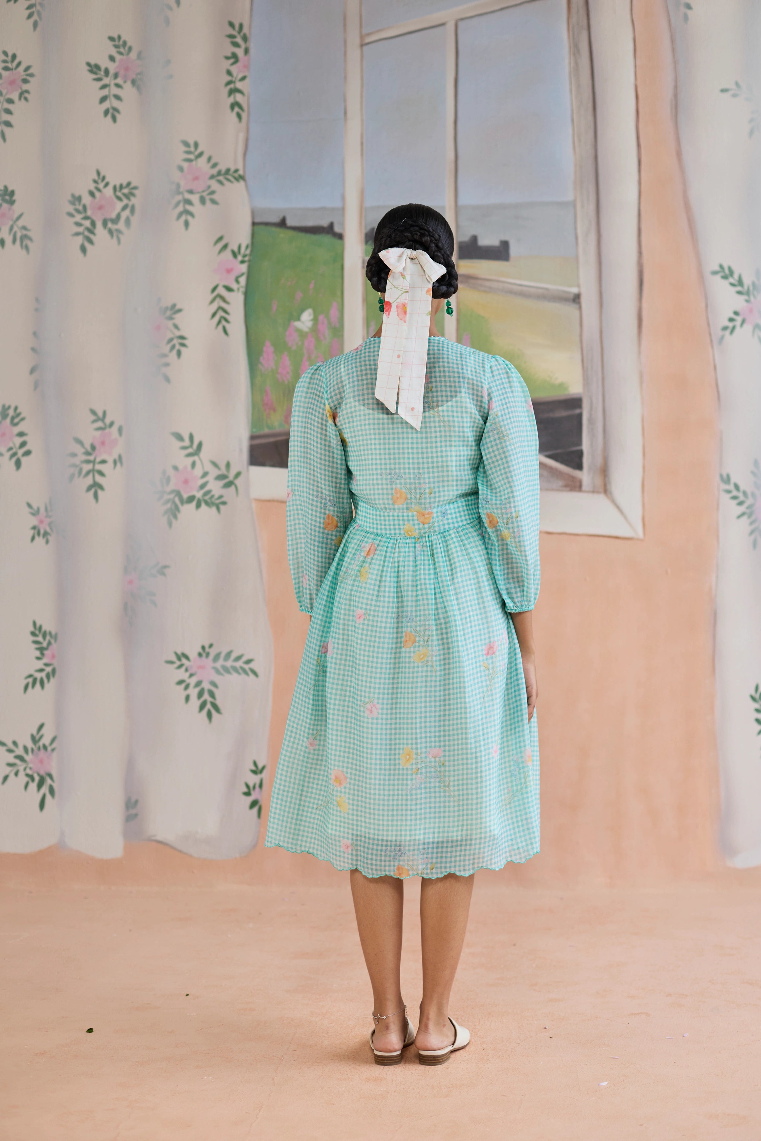 Gentle Pause Midi Dress Chanderi