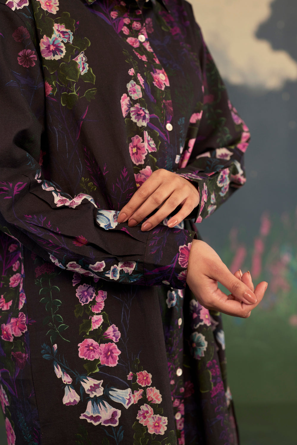 Foxglove Shirt Kurta Set Cotton