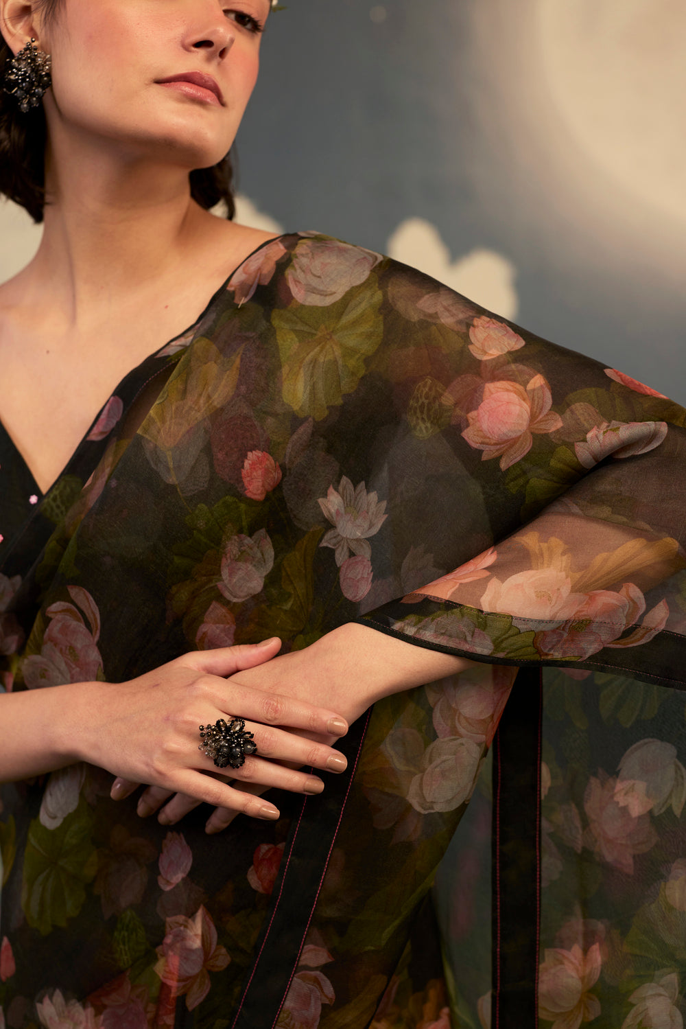 Lotus Mulberry Silk Sari