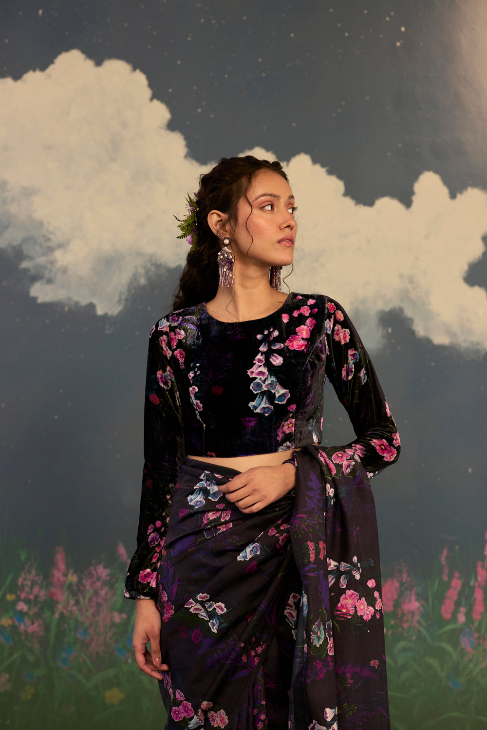 Foxglove Velvet Blouse