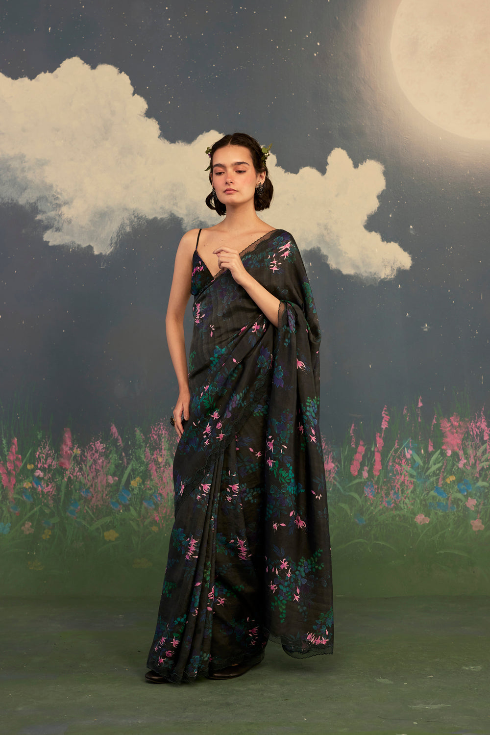 Fuchsia Mulberry Silk Sari