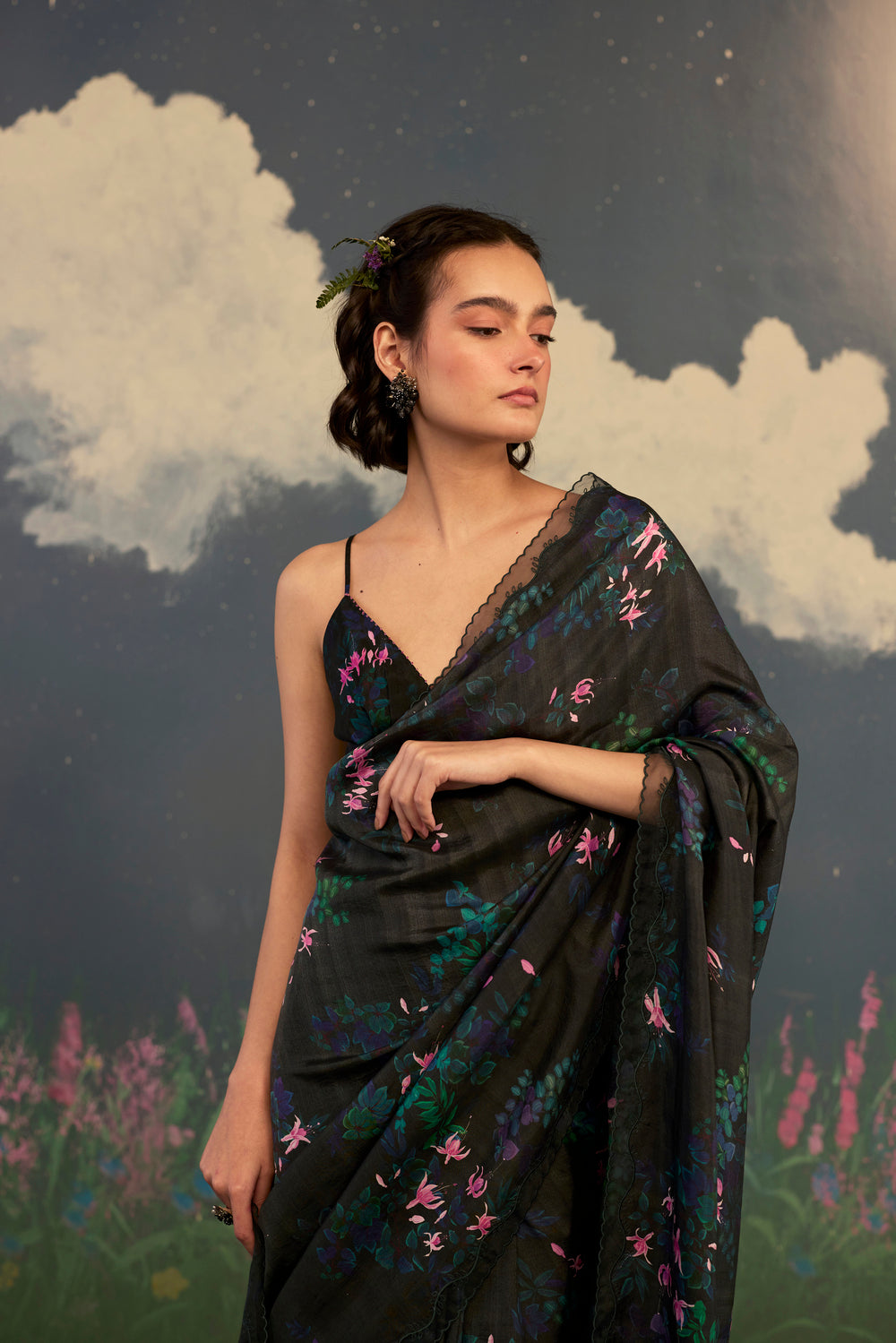 Fuchsia Mulberry Silk Sari