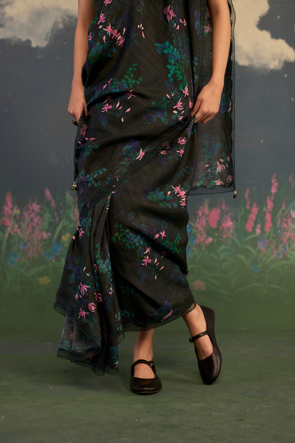 Fuchsia Mulberry Silk Sari