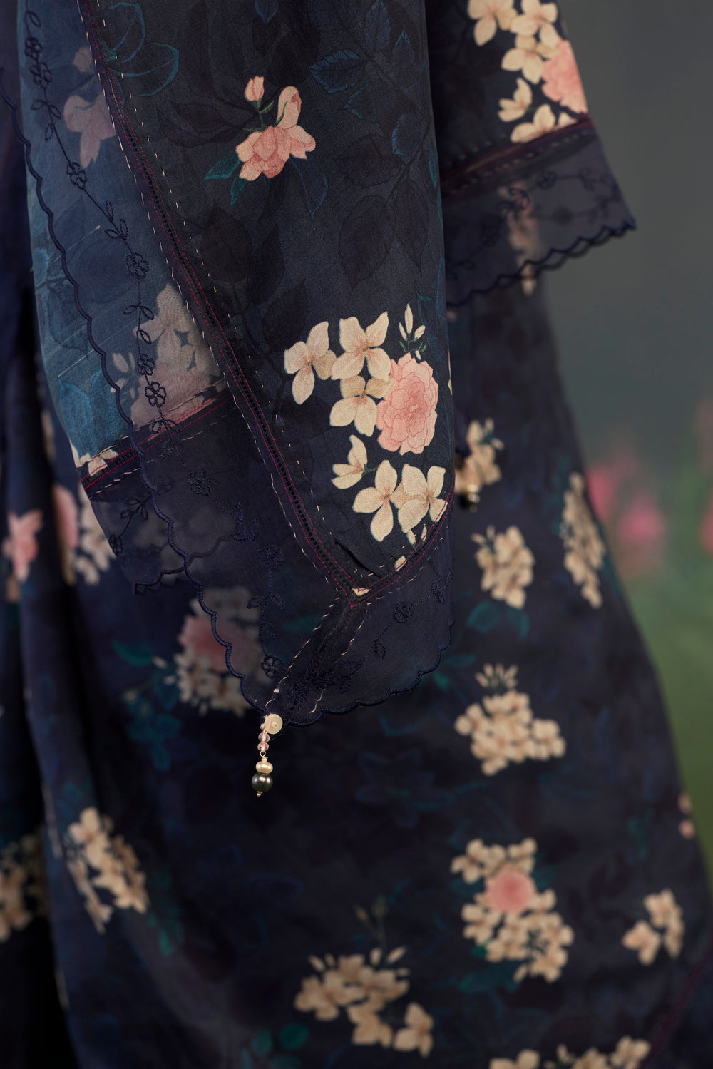 Moonlit Rose Mulberry Silk Sari