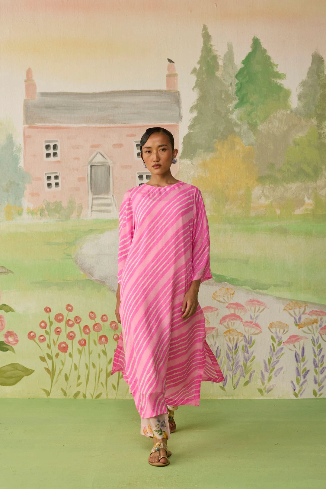 Blush Long Kurta Kurta Set Silk