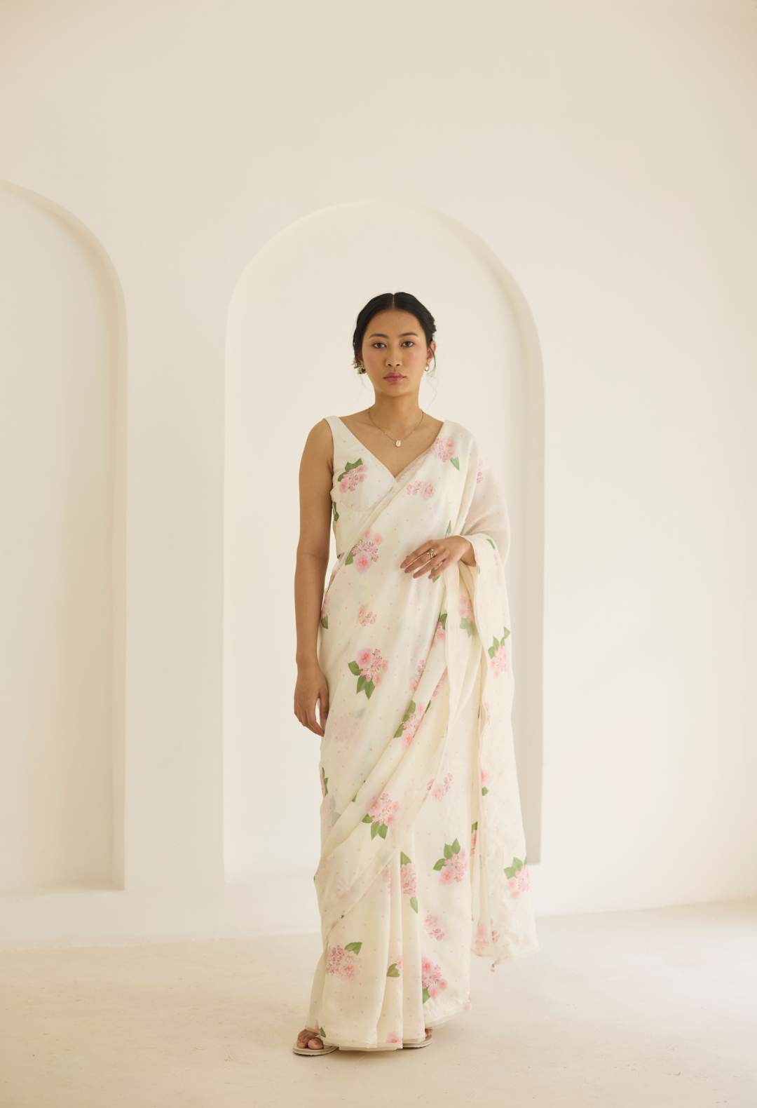 Hazari Mogra Mulberry Silk Sari
