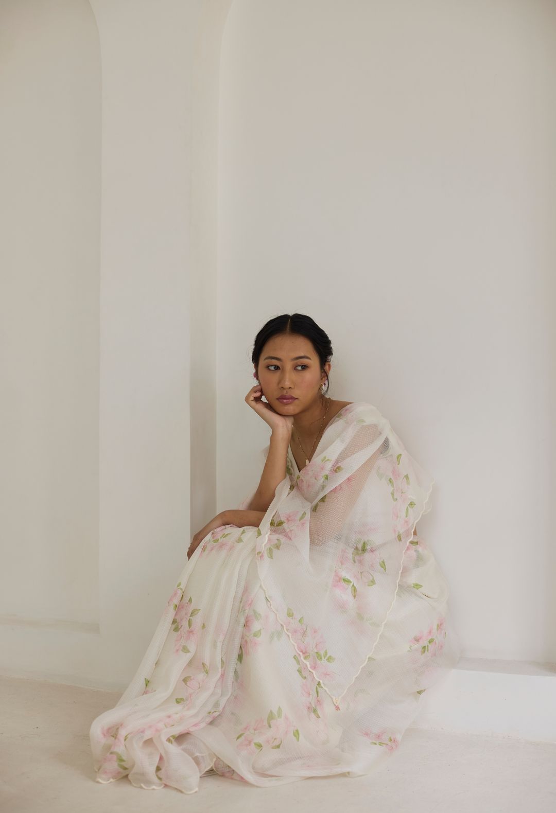 Bougainvillea Kota Doria Silk Sari