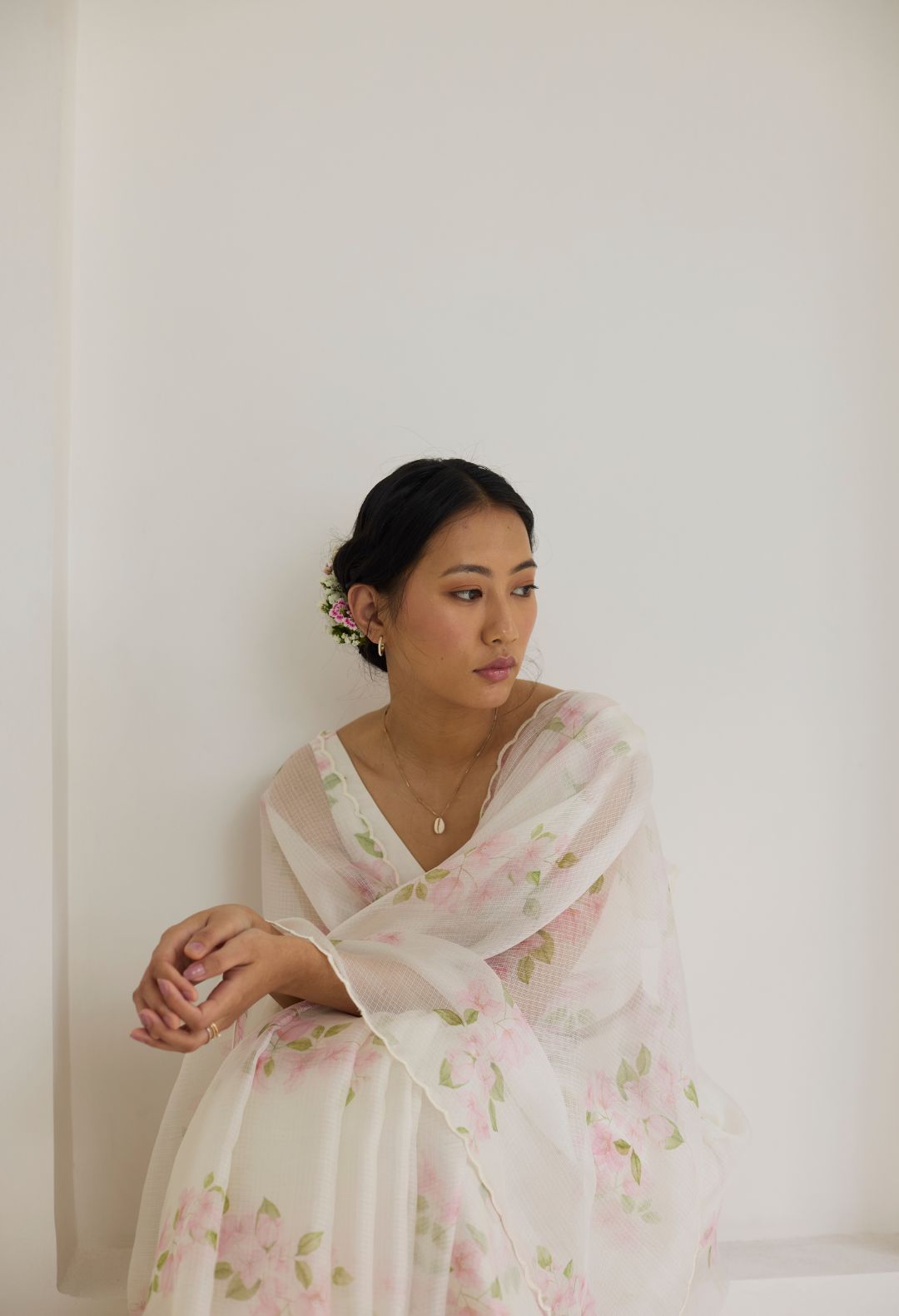 Bougainvillea Kota Doria Silk Sari