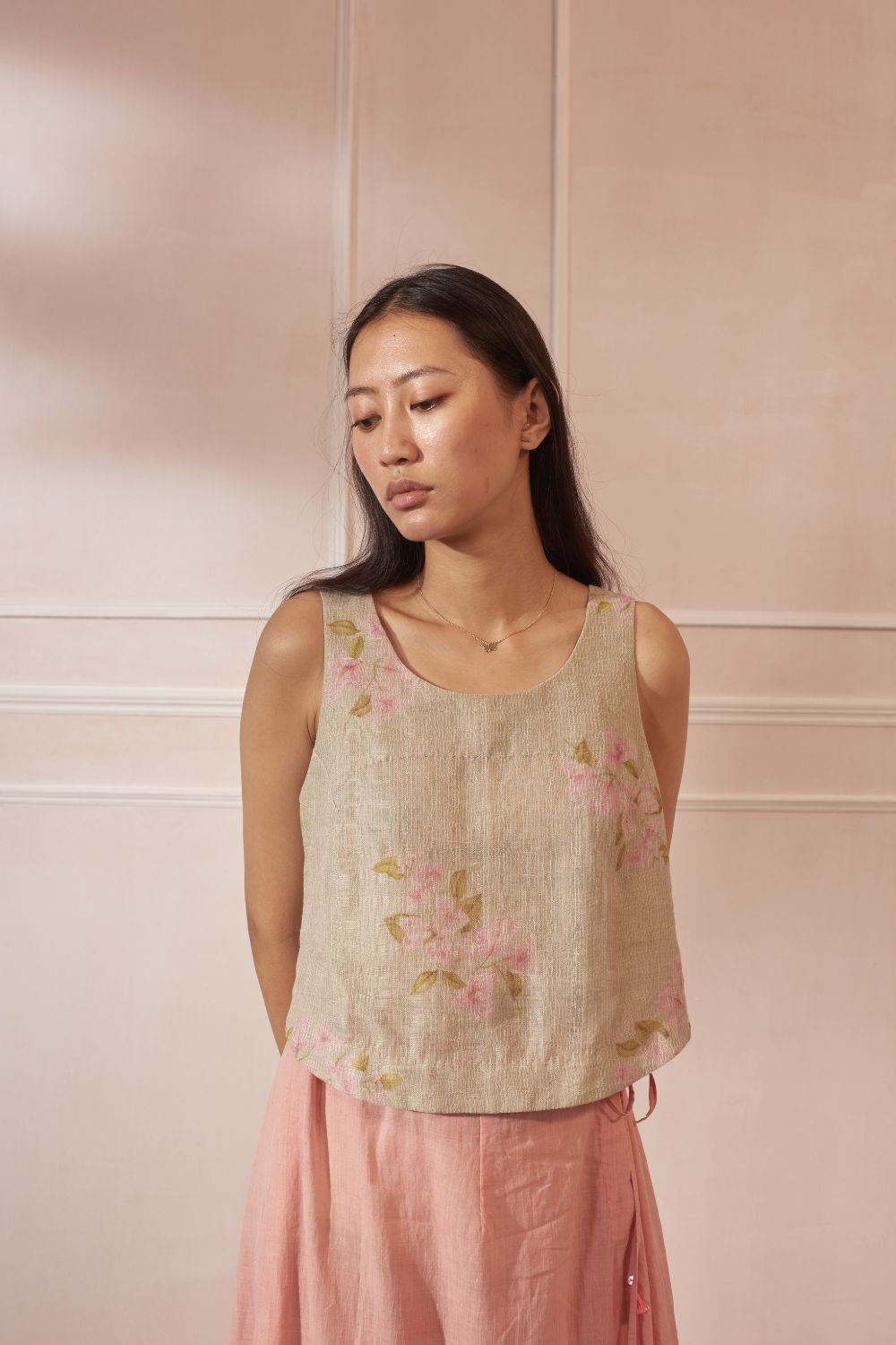 Bougainvillea Linen Top
