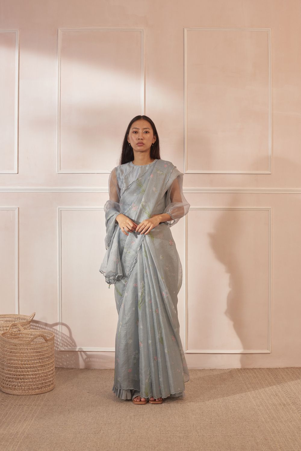 Parijaat & Periwinkle Kota Silk Sari