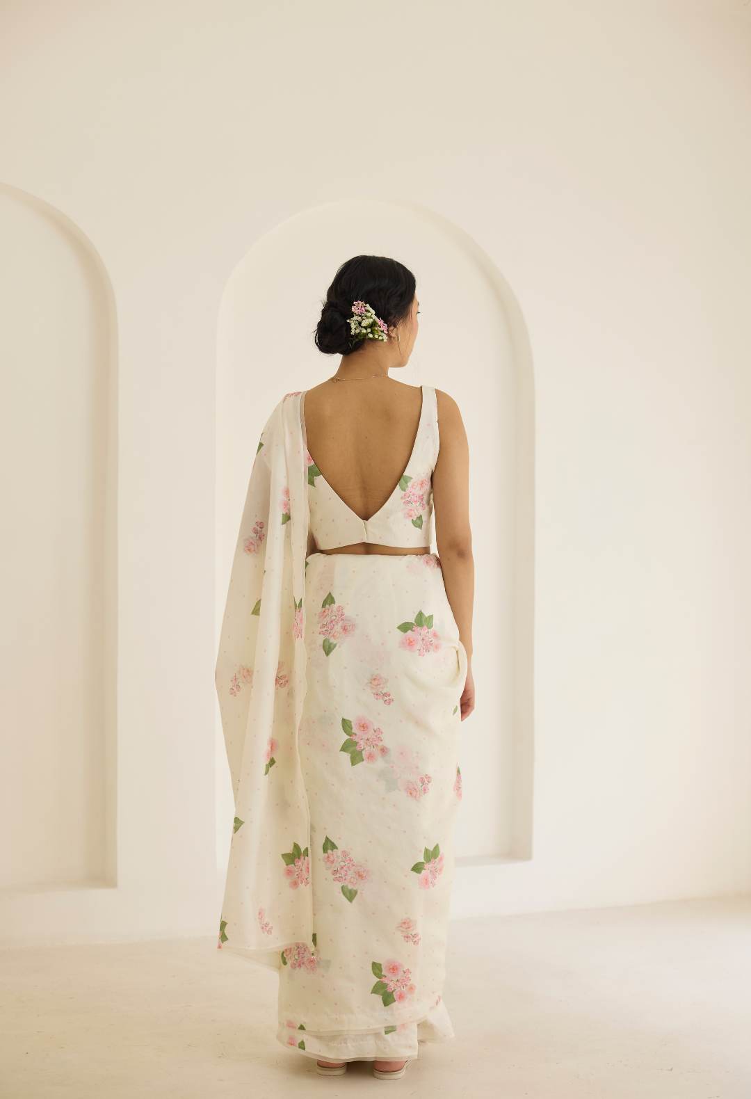 Hazari Mogra Mulberry Silk Sari