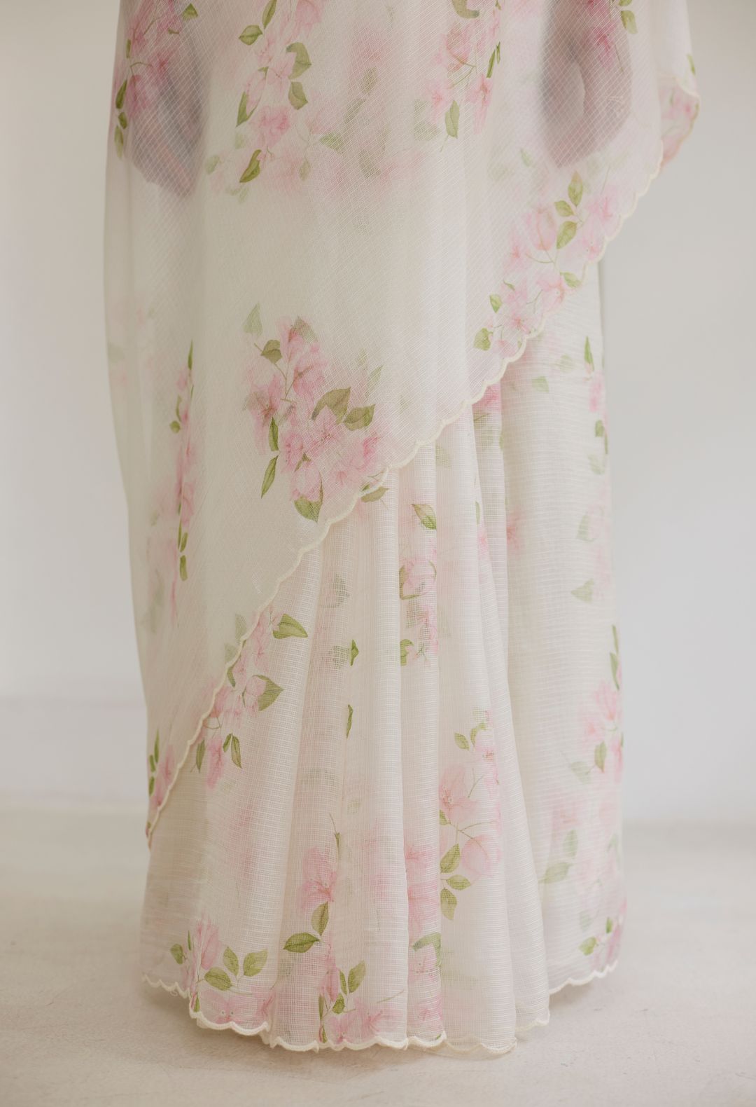 Bougainvillea Kota Doria Silk Sari