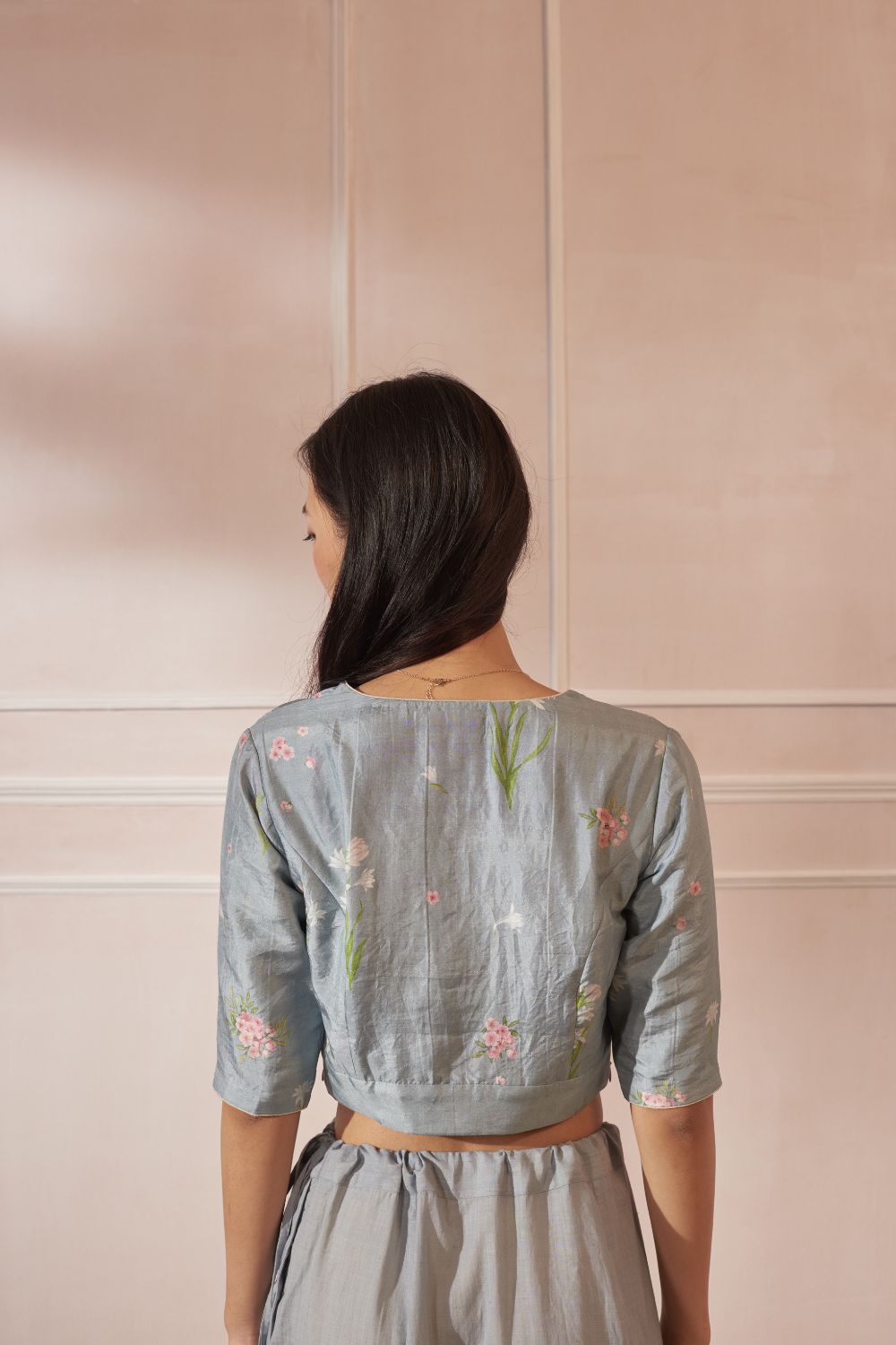 Parijaat V Neck Mulberry Silk Blouse