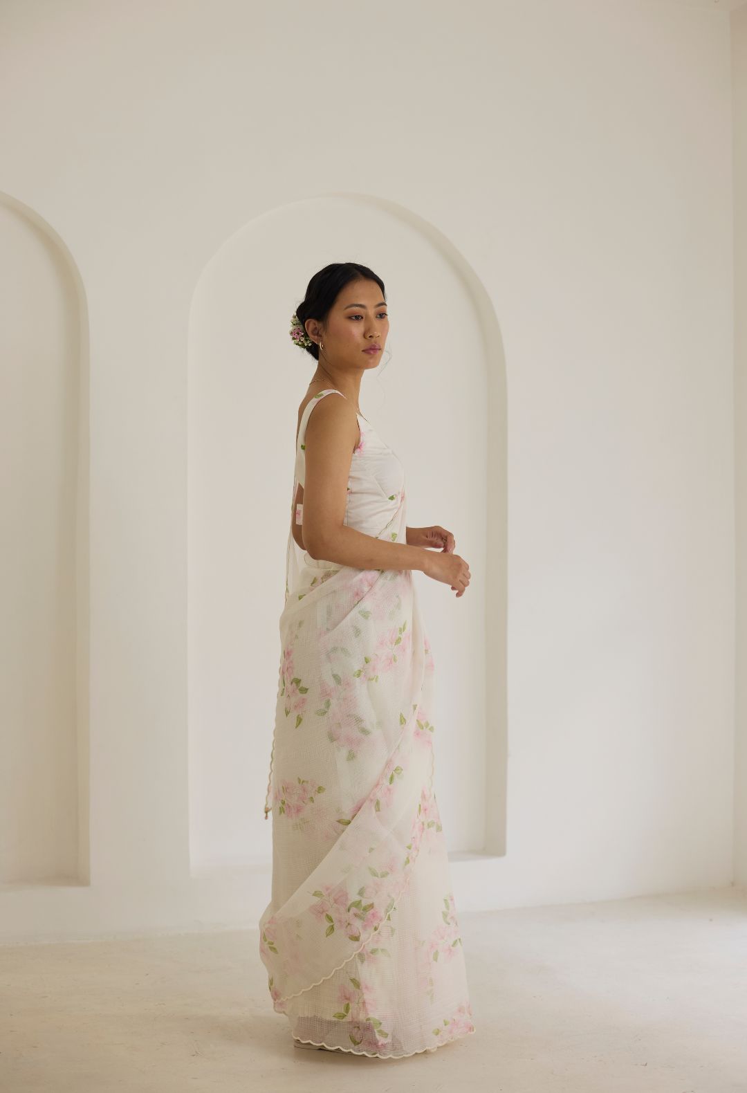 Bougainvillea Kota Doria Silk Sari