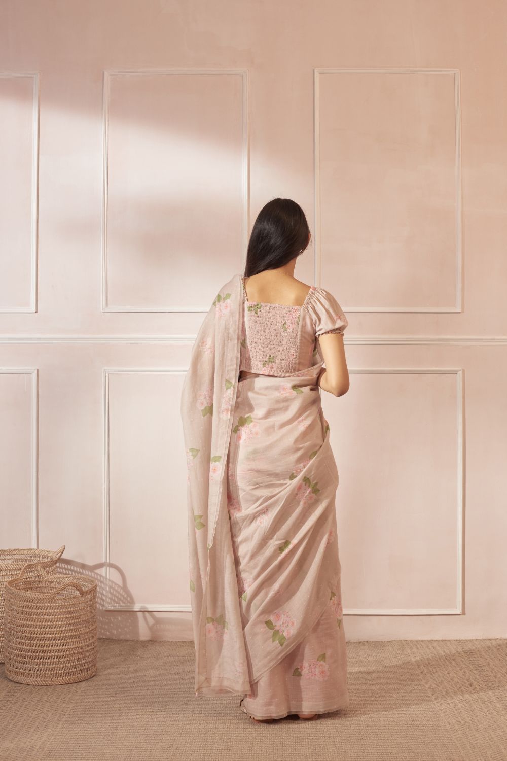 Hazari Mogra Chanderi Silk and Cotton Sari