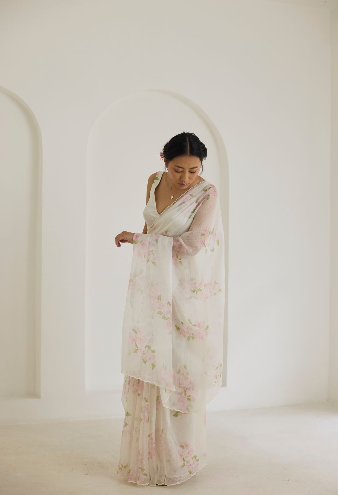 Bougainvillea Kota Doria Silk Sari
