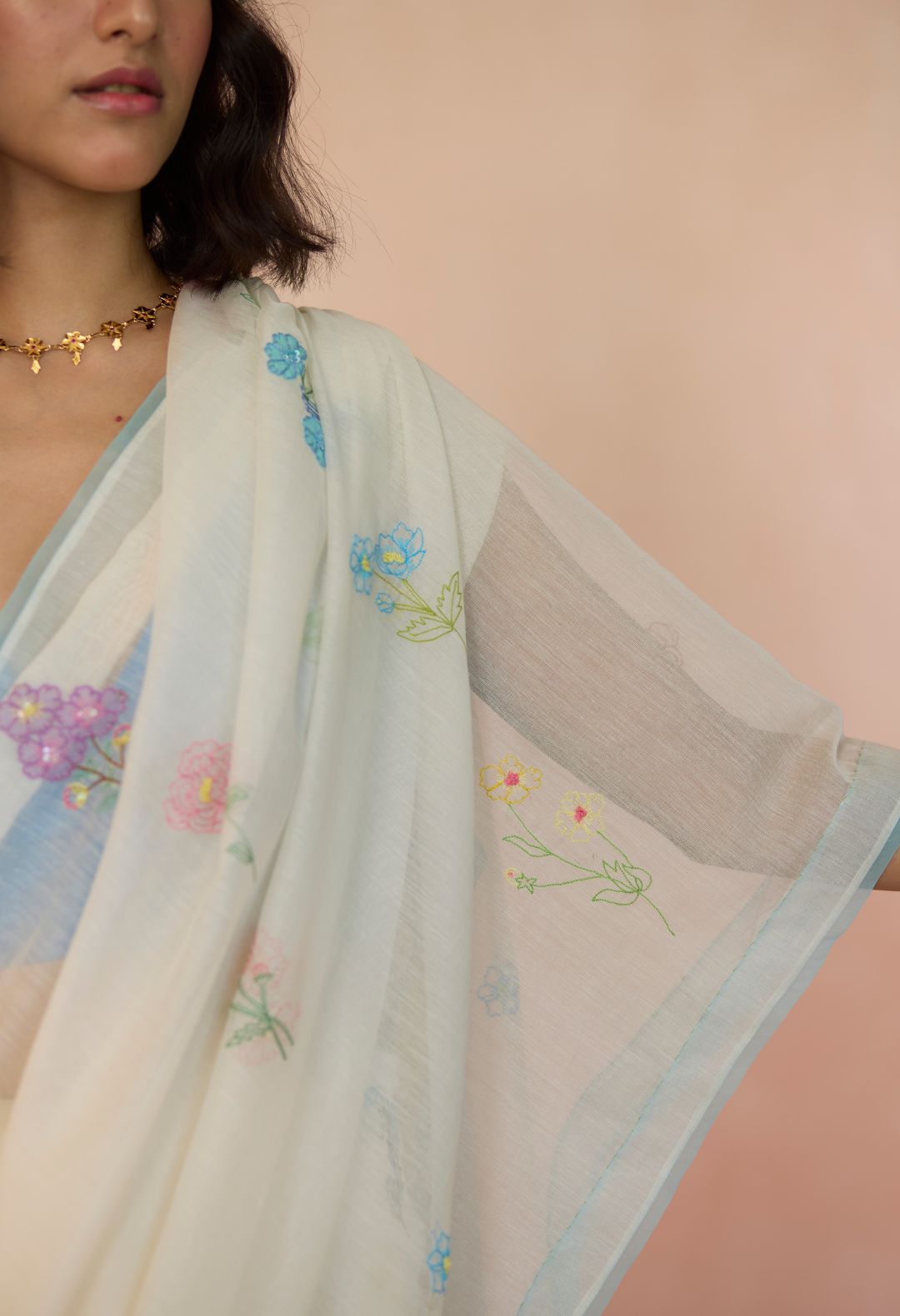 Garden Party Silk and Cotton Chanderi Sari