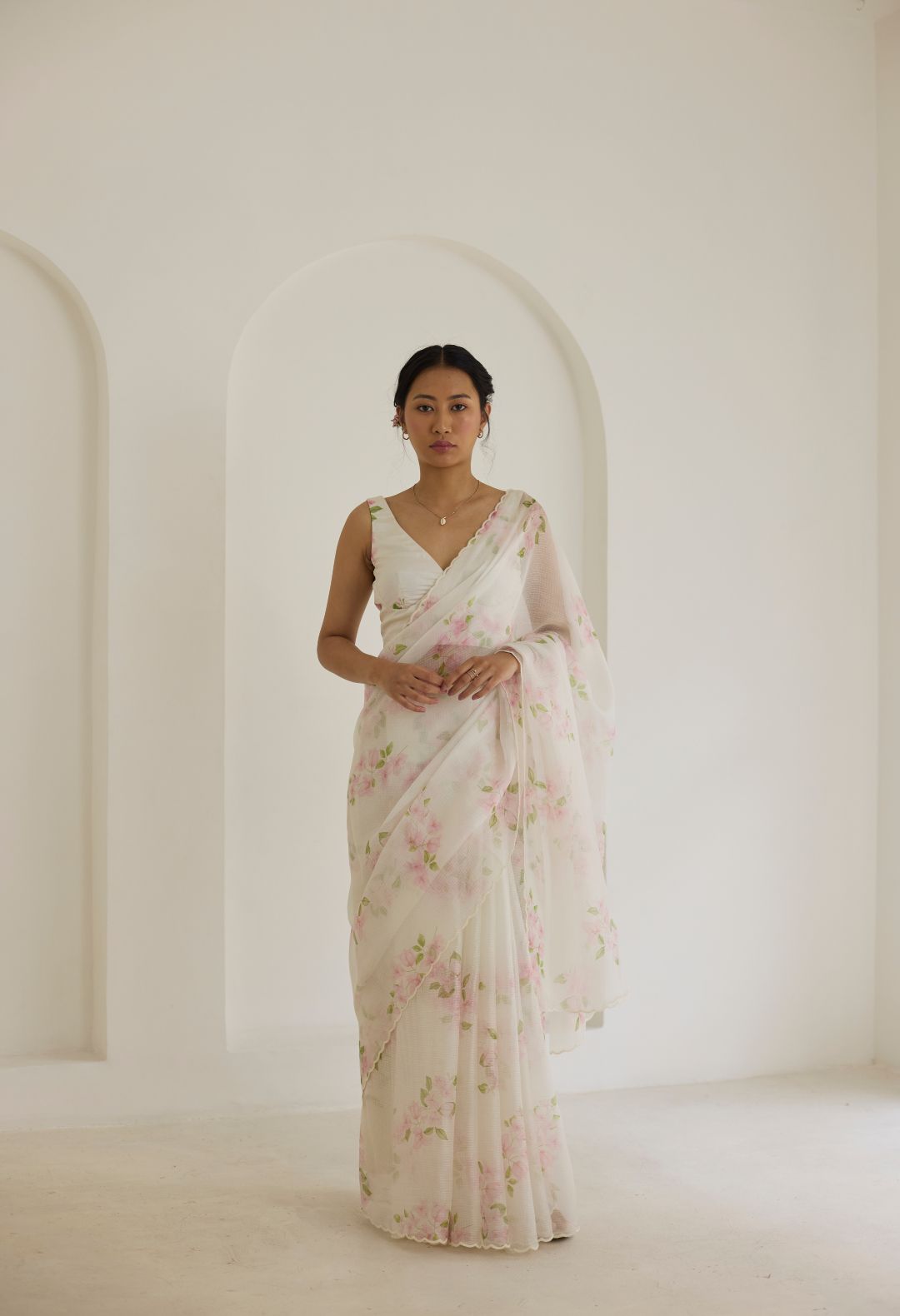 Bougainvillea Kota Doria Silk Sari