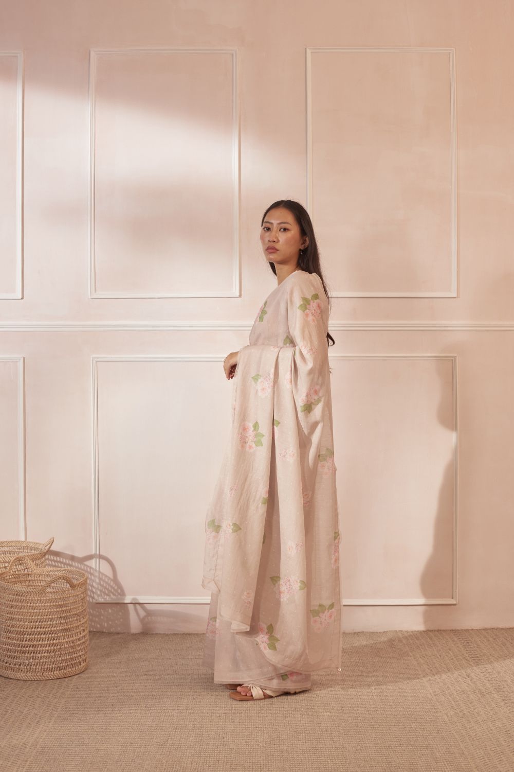 Hazari Mogra Chanderi Silk and Cotton Sari