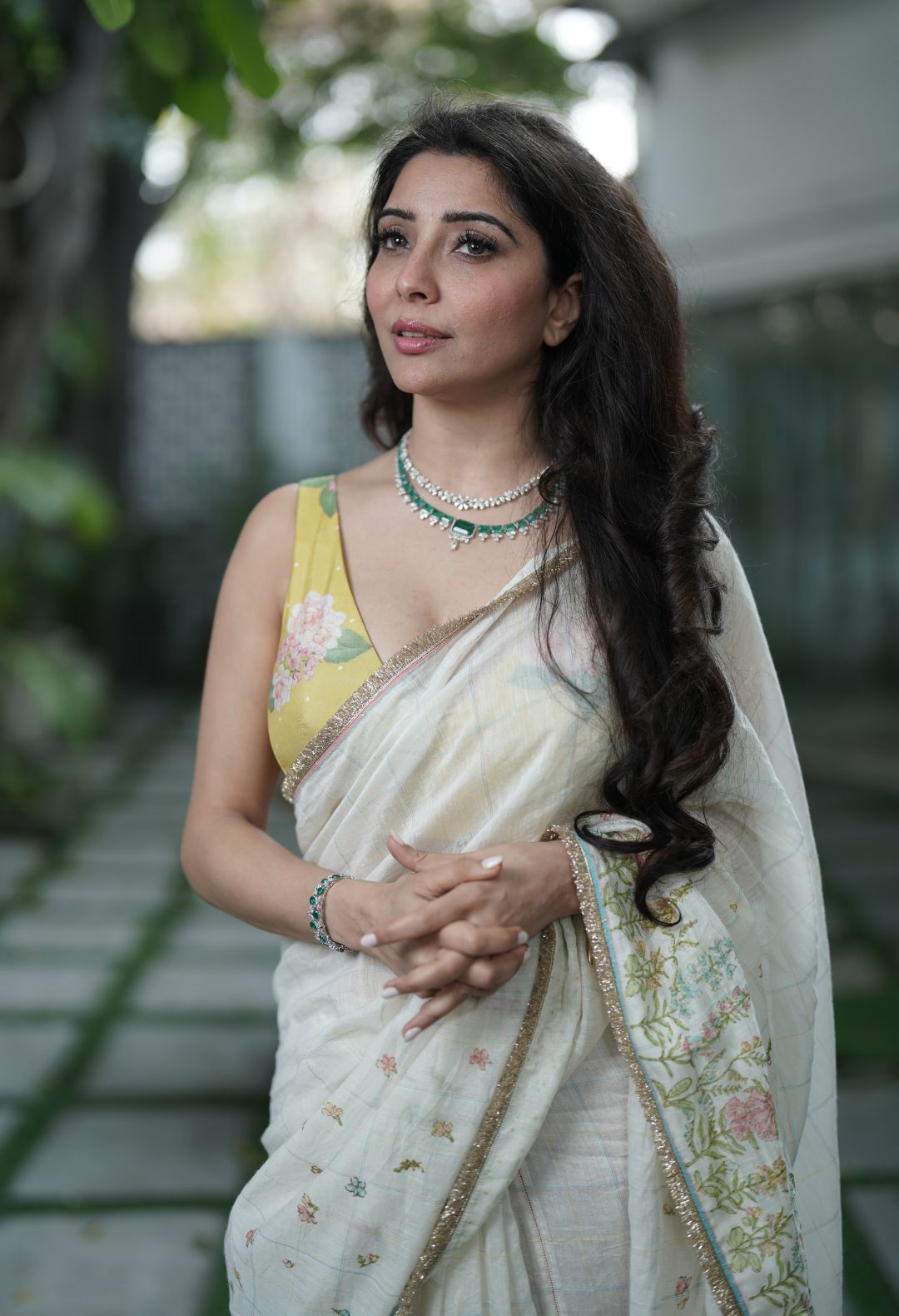 Jai Madaan Hollyhock Silk and Cotton Check Sari