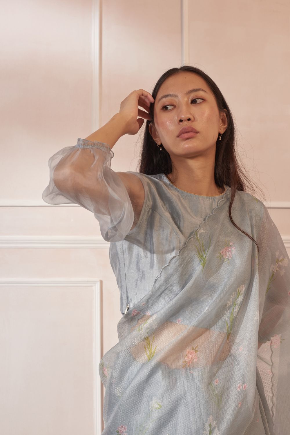 Parijaat & Periwinkle Kota Silk Sari