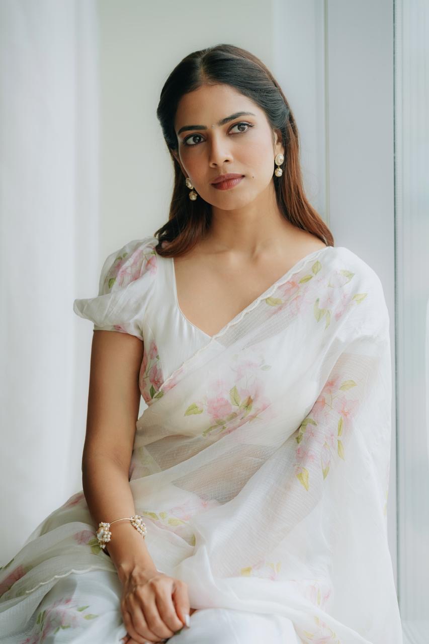 Malavika Mohanan in Bougainvillea Kota Doria Silk Sari