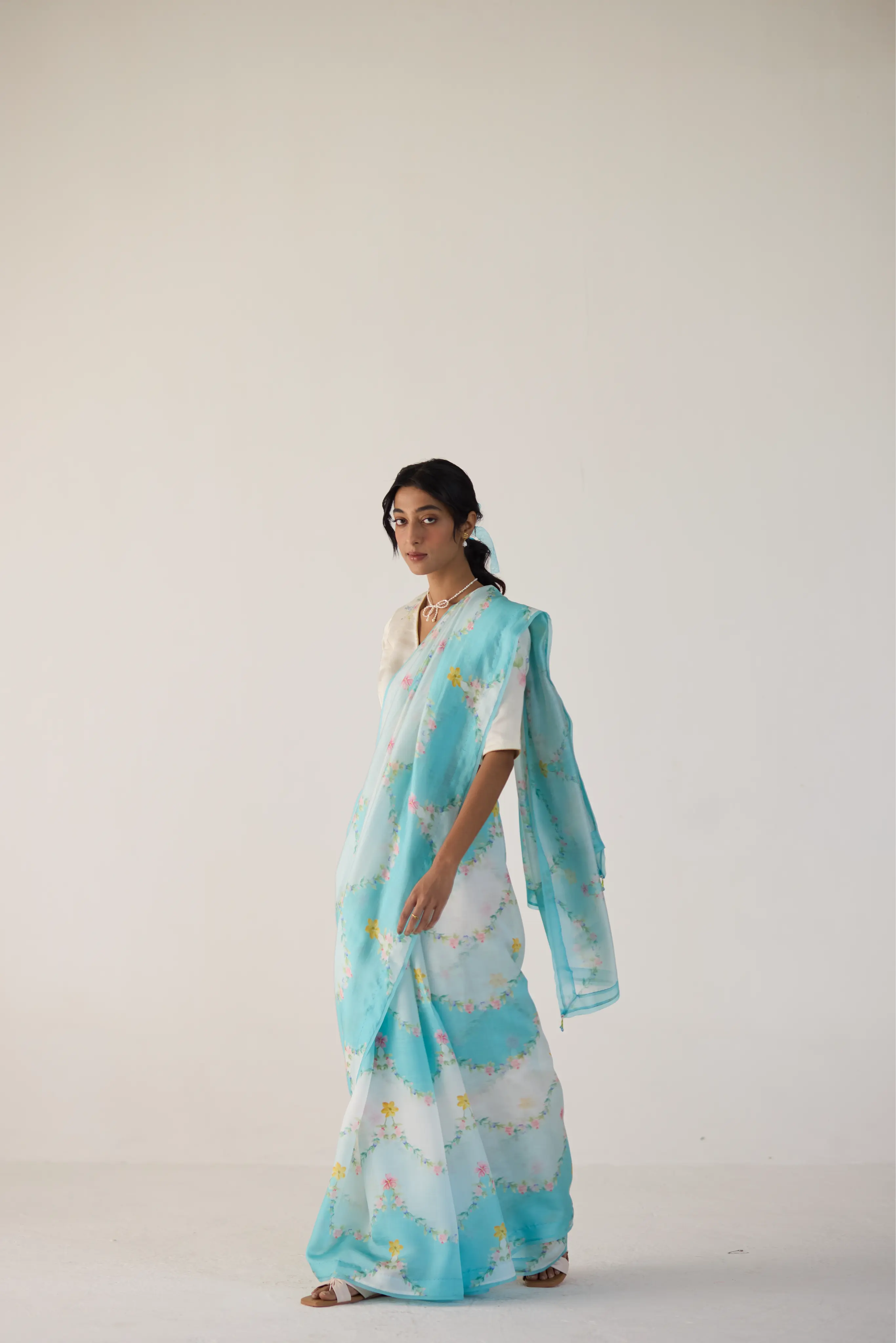 Gulmarg Mulberry Organza Silk Sari