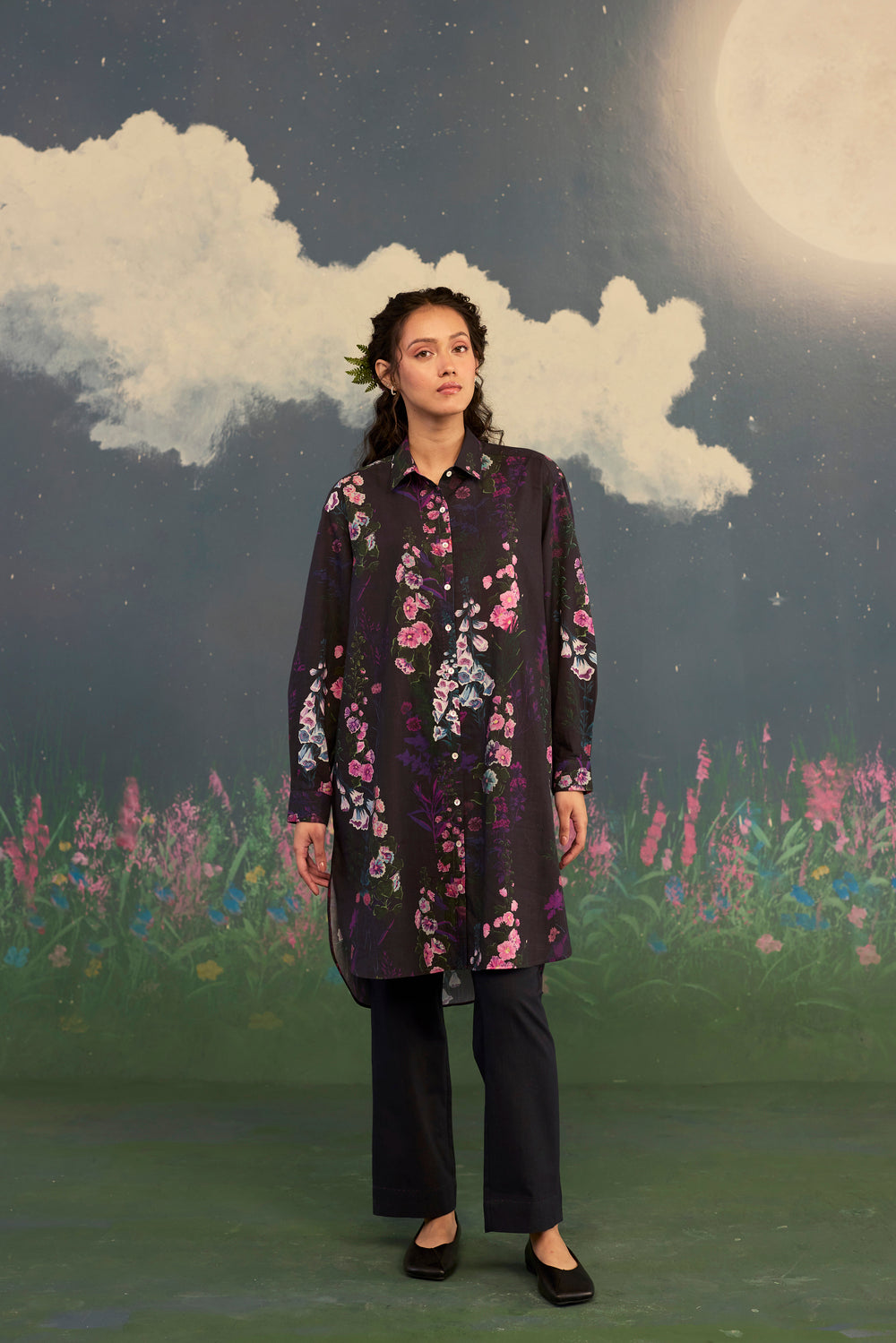 Foxglove Shirt Kurta Set Cotton