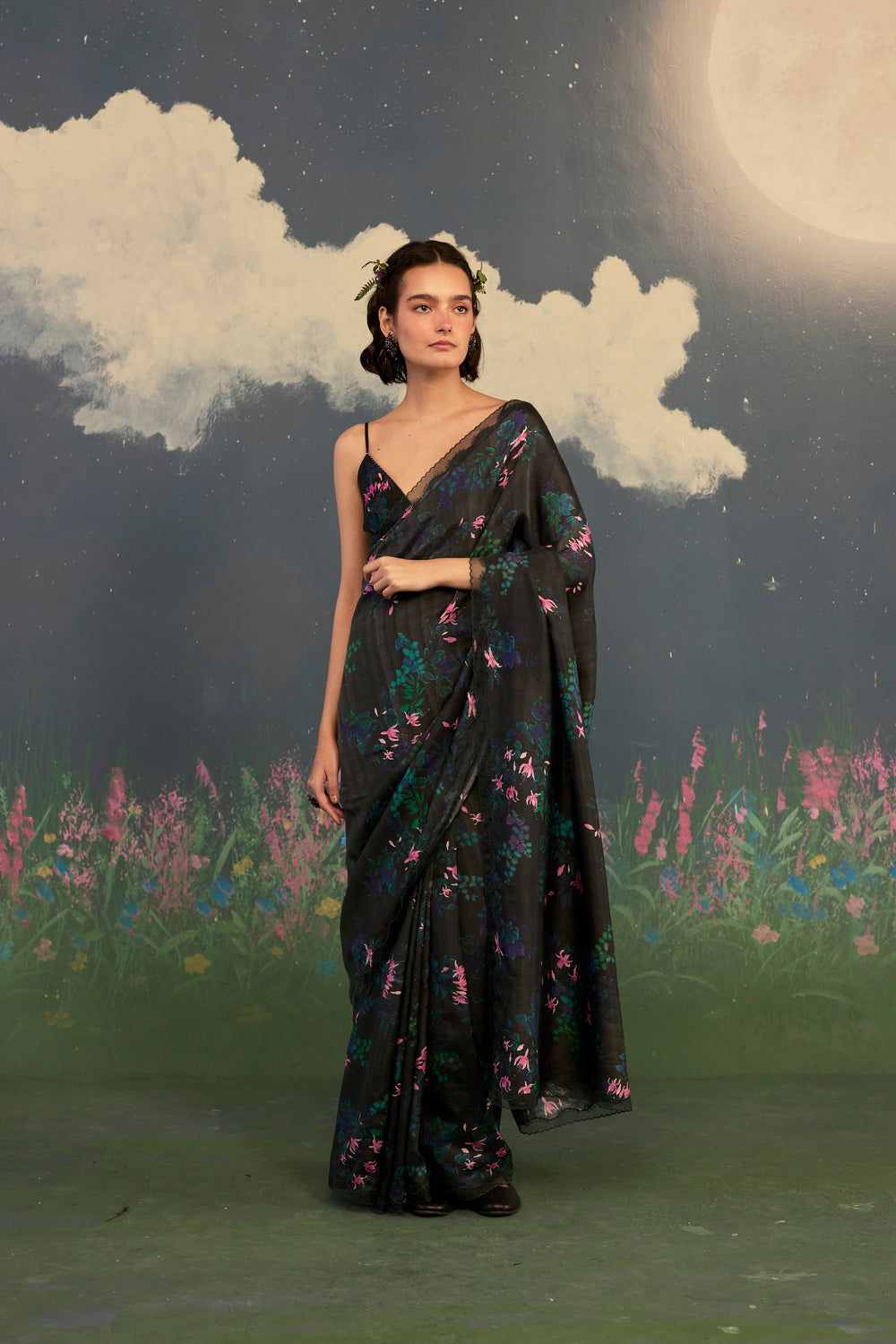 Fuchsia Mulberry Silk Sari