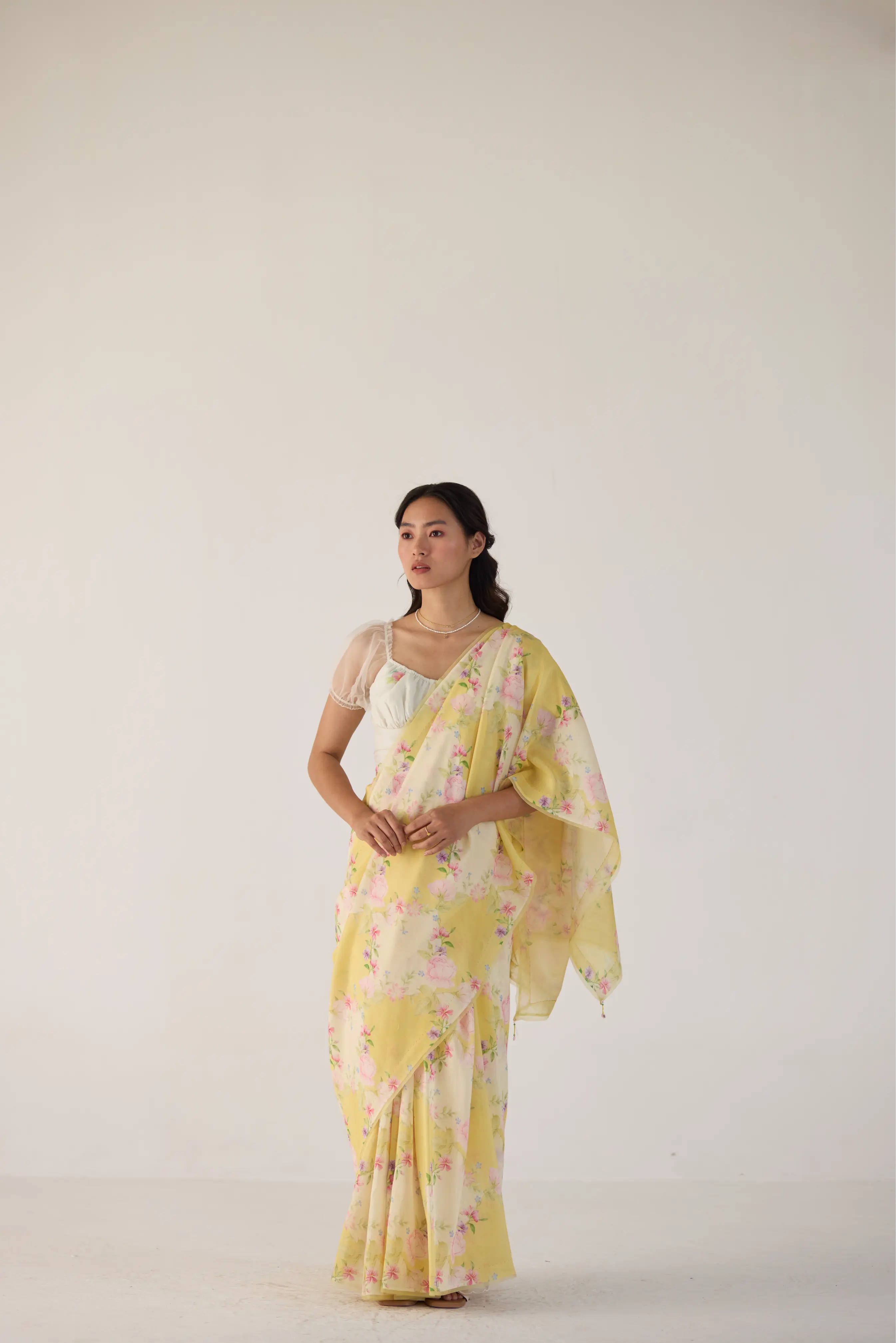 Rose Garden Silk and Cotton Chanderi Sari
