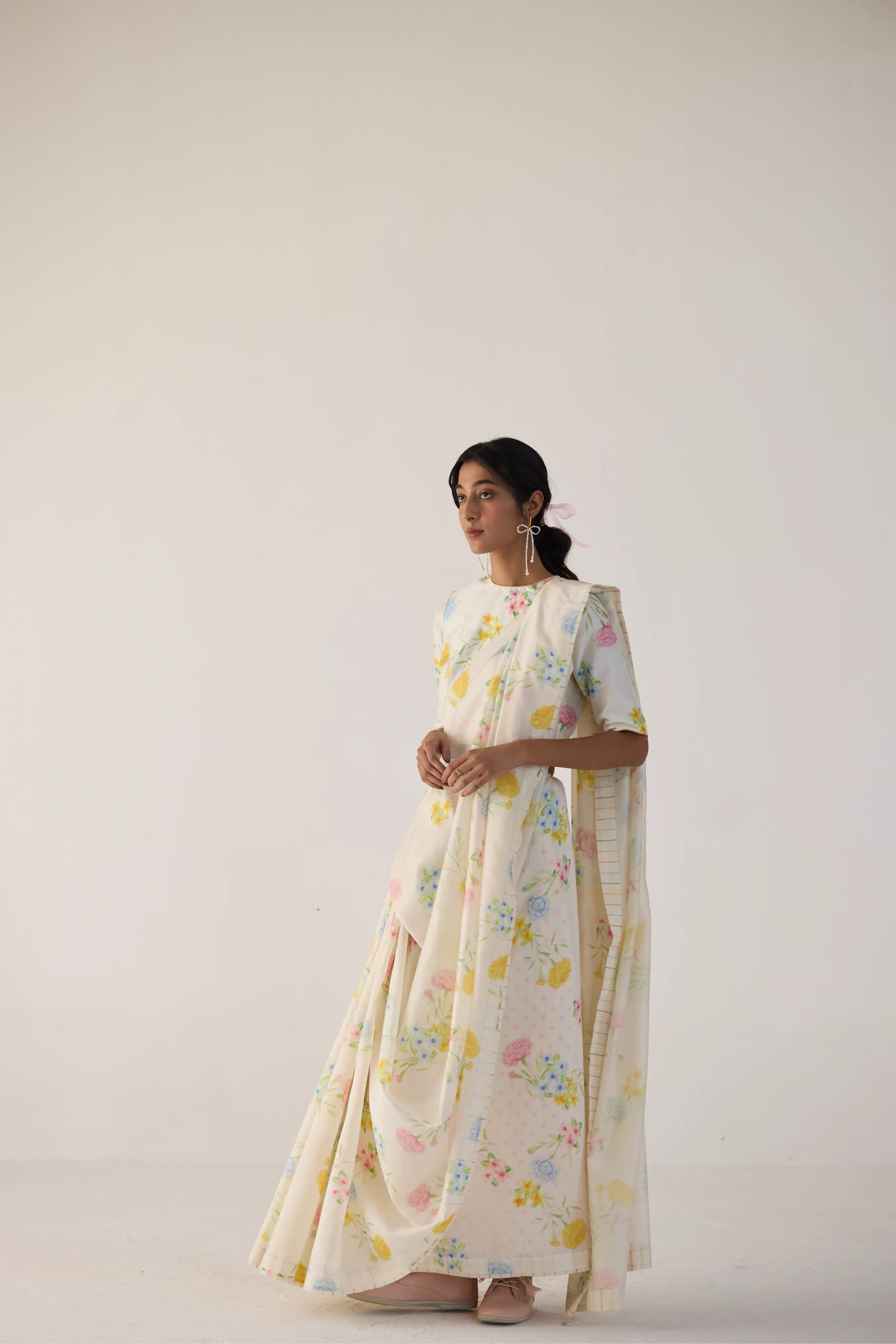 Marigolds Silk and Cotton Chanderi Sari